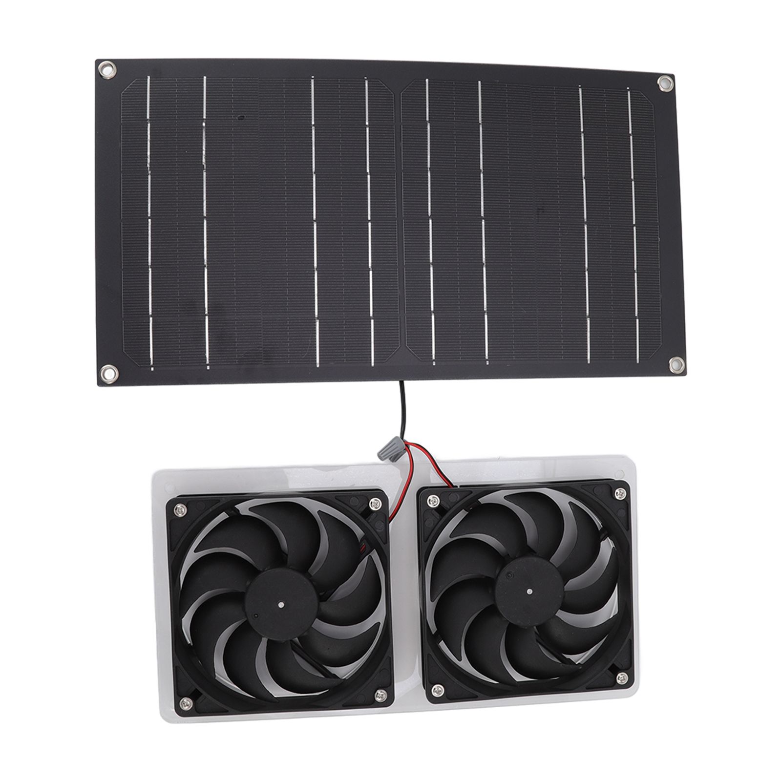 Solar Panel Fan Kit 100W Dual Fans IP67 Waterproof Low Noise Wide Application Solar Powered Fan For Pet House Hut - Image 8