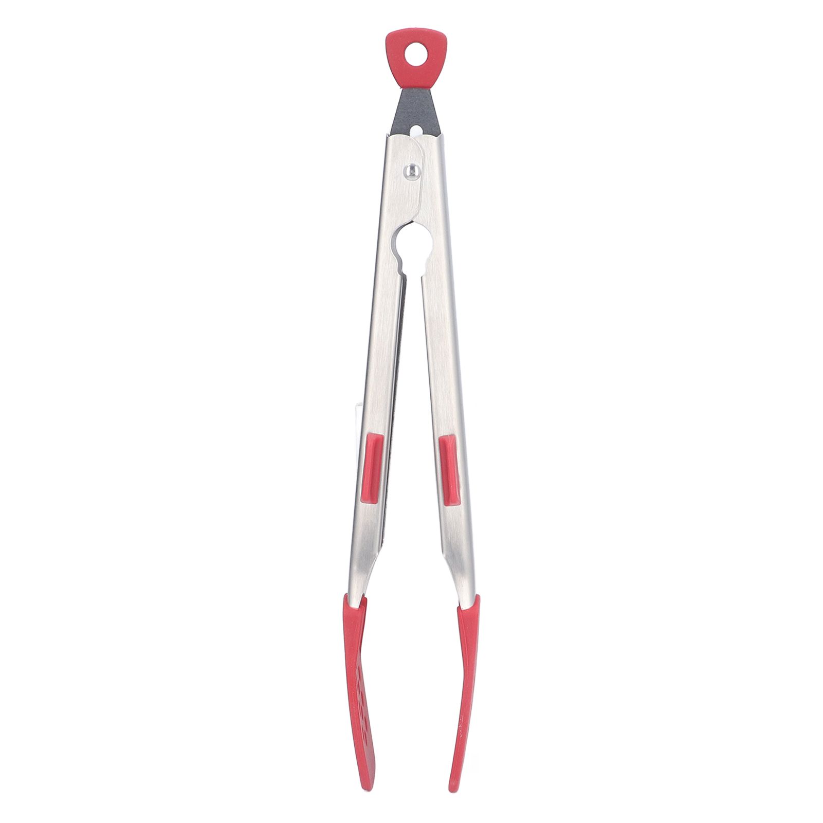 Food Tong Thickened 304 Stainless Steel Anti Slip Corrosion Resistant Barbecue Tongs for Restaurant Kitchen Baking Red - Image 1