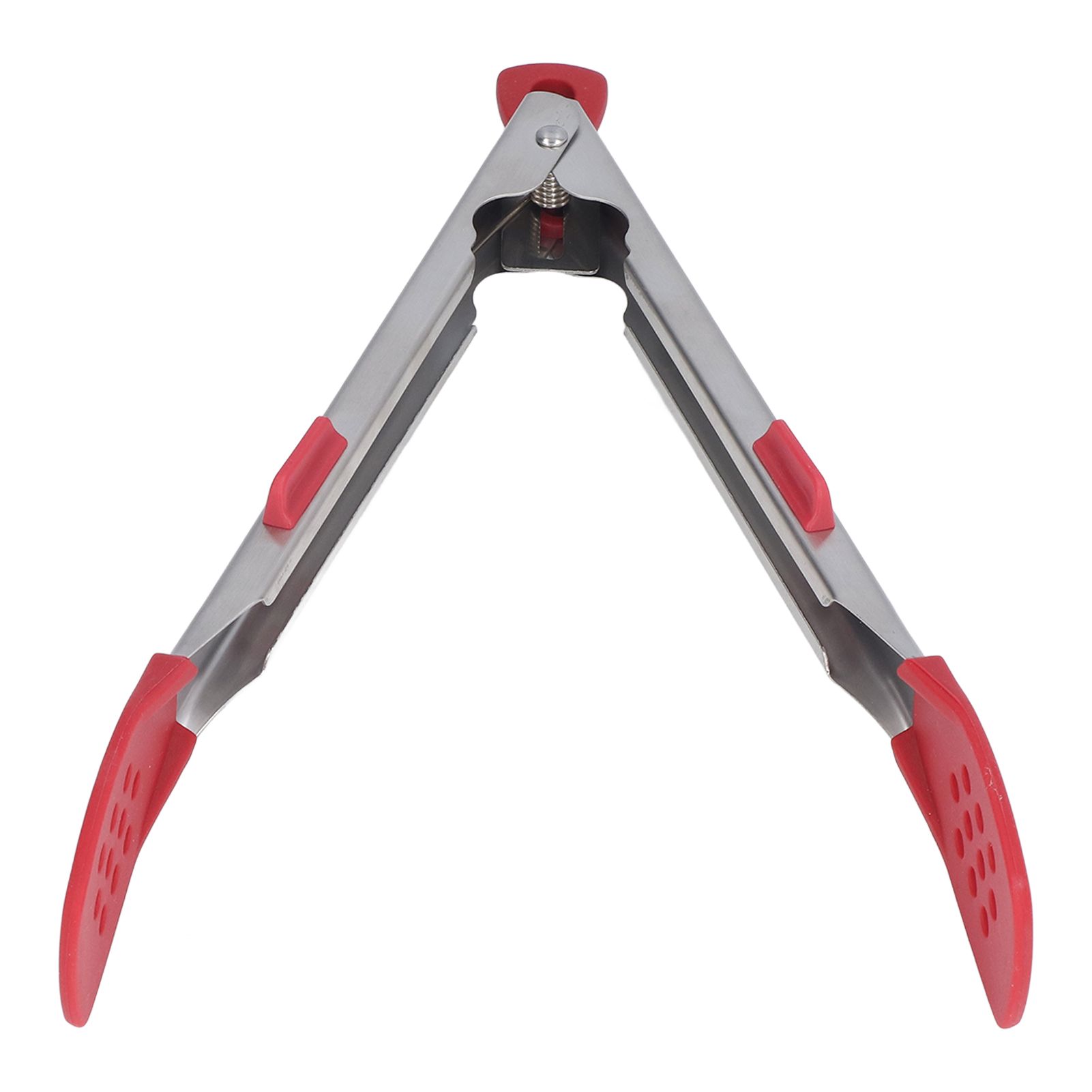 Food Tong Thickened 304 Stainless Steel Anti Slip Corrosion Resistant Barbecue Tongs for Restaurant Kitchen Baking Red - Image 3