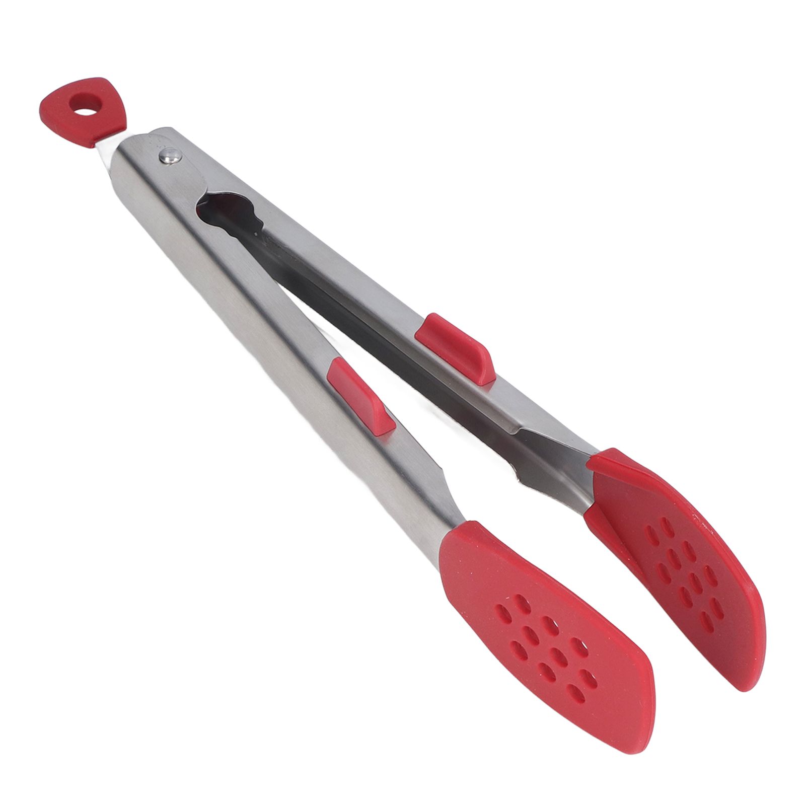 Food Tong Thickened 304 Stainless Steel Anti Slip Corrosion Resistant Barbecue Tongs for Restaurant Kitchen Baking Red - Image 4