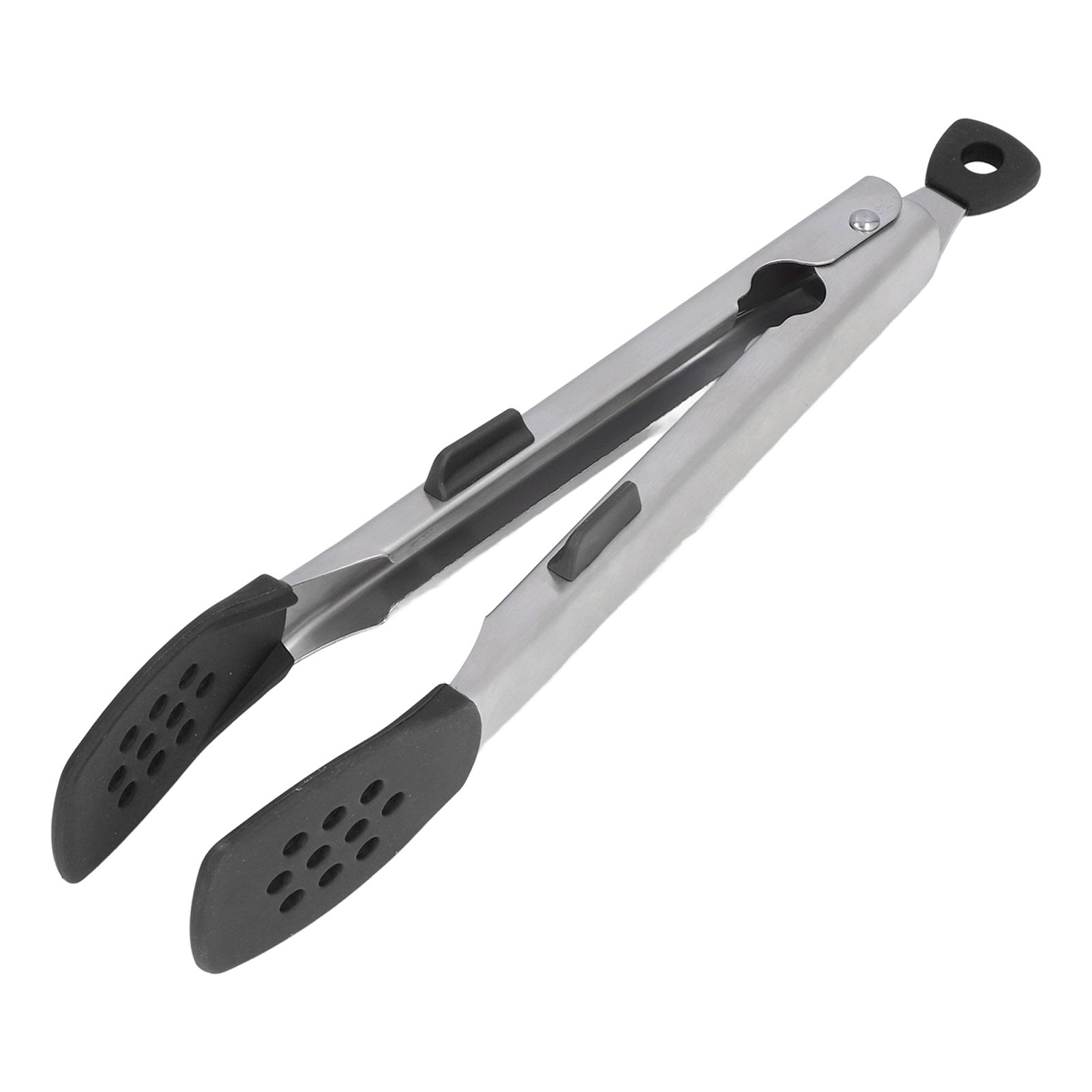 Food Tong Thickened 304 Stainless Steel Anti Slip Corrosion Resistant Barbecue Tongs for Restaurant Kitchen Baking Black - Image 3