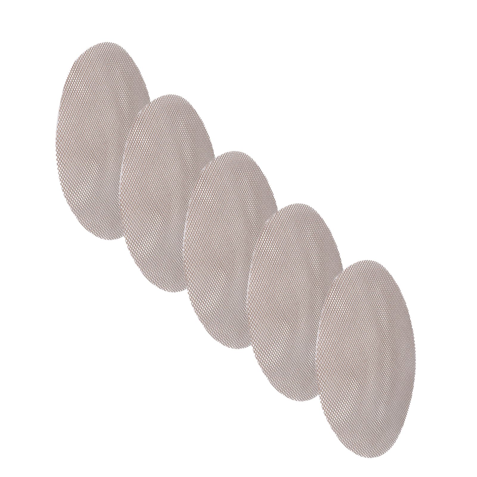 5Pcs High Temperature Resistant Barbecue Round Mat Reusable Non Stick BBQ Grill Grid Slice Pizza Mat 36cm Diameter Brown - Image 2