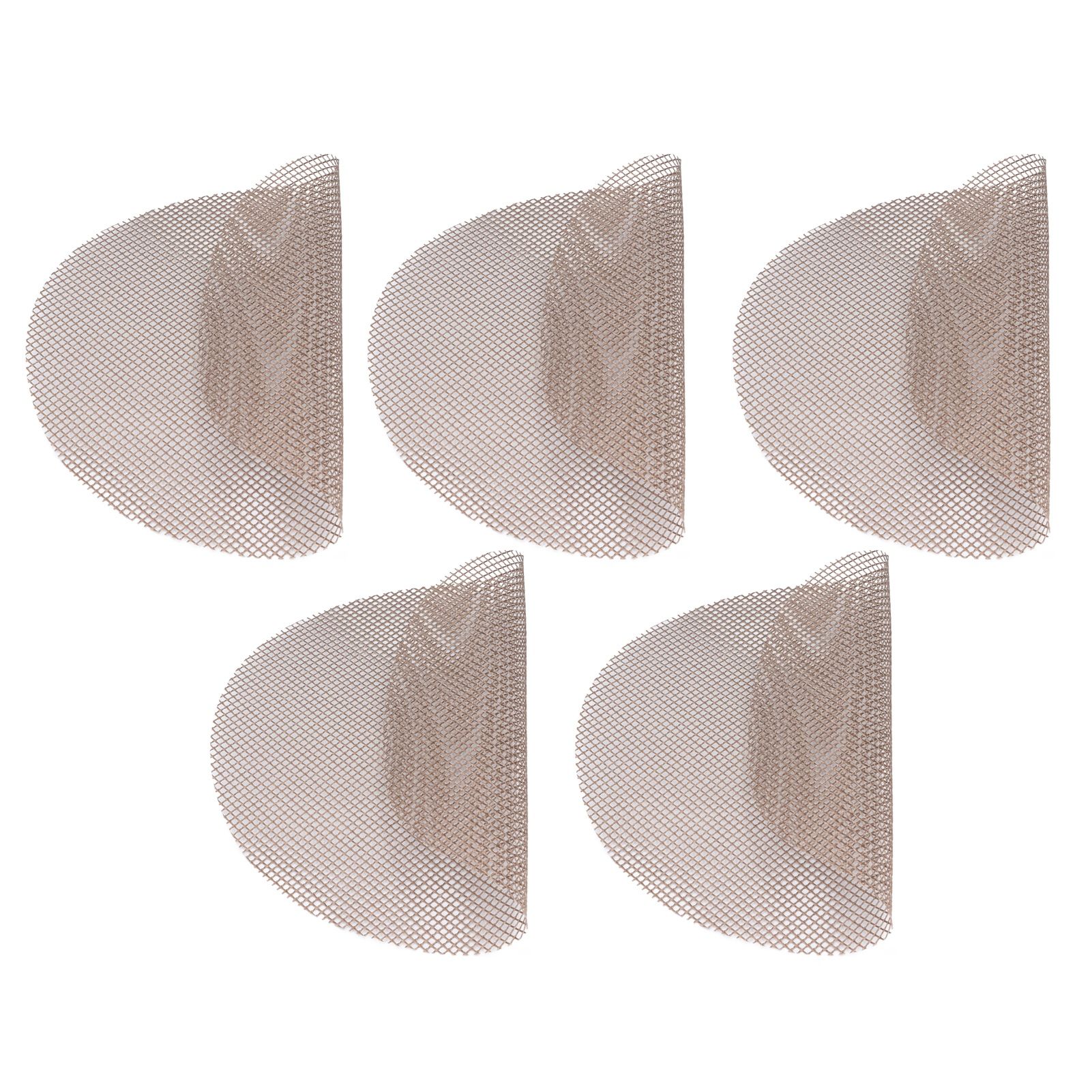 5Pcs High Temperature Resistant Barbecue Round Mat Reusable Non Stick BBQ Grill Grid Slice Pizza Mat 36cm Diameter Brown - Image 6