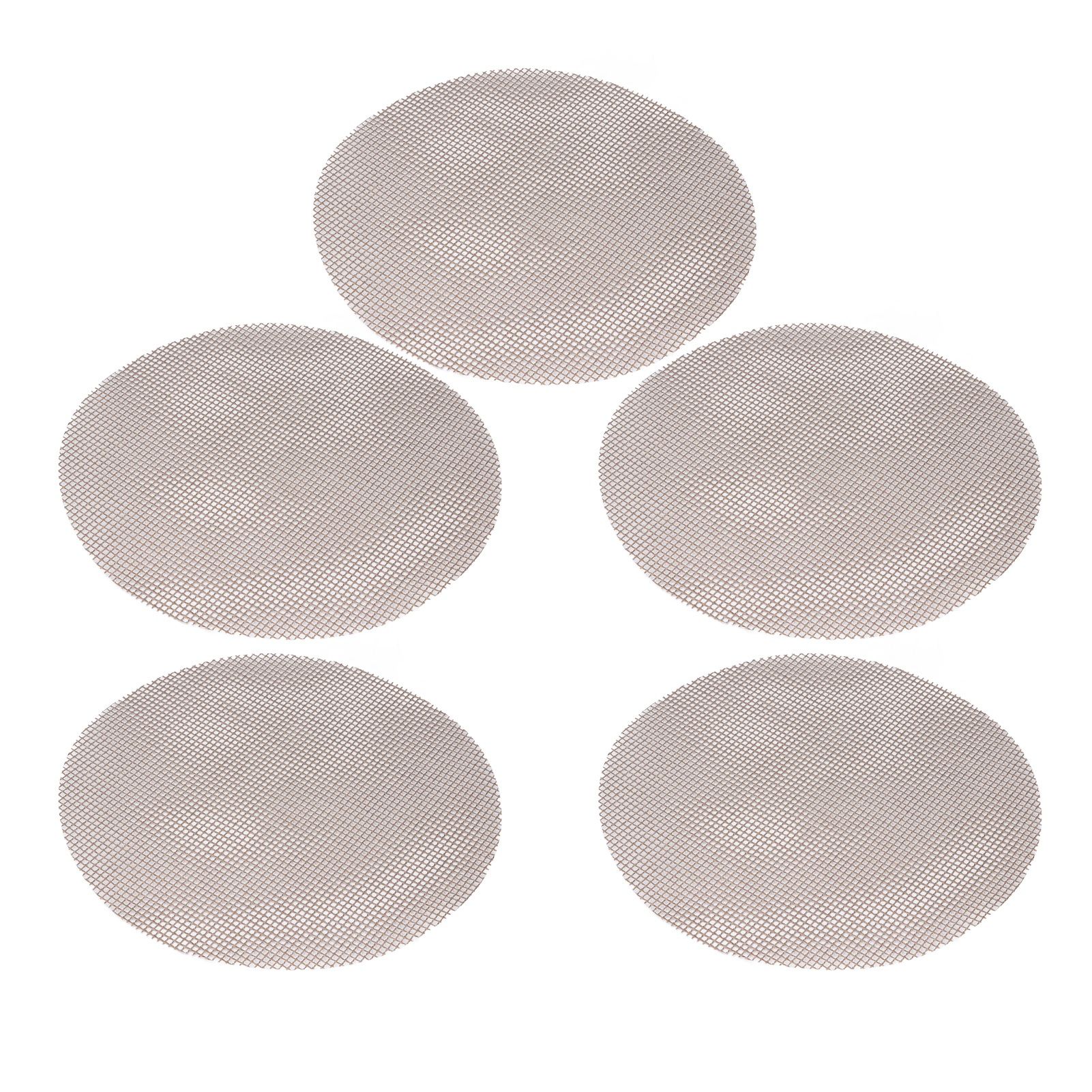 5Pcs High Temperature Resistant Barbecue Round Mat Reusable Non Stick BBQ Grill Grid Slice Pizza Mat 36cm Diameter Brown - Image 7