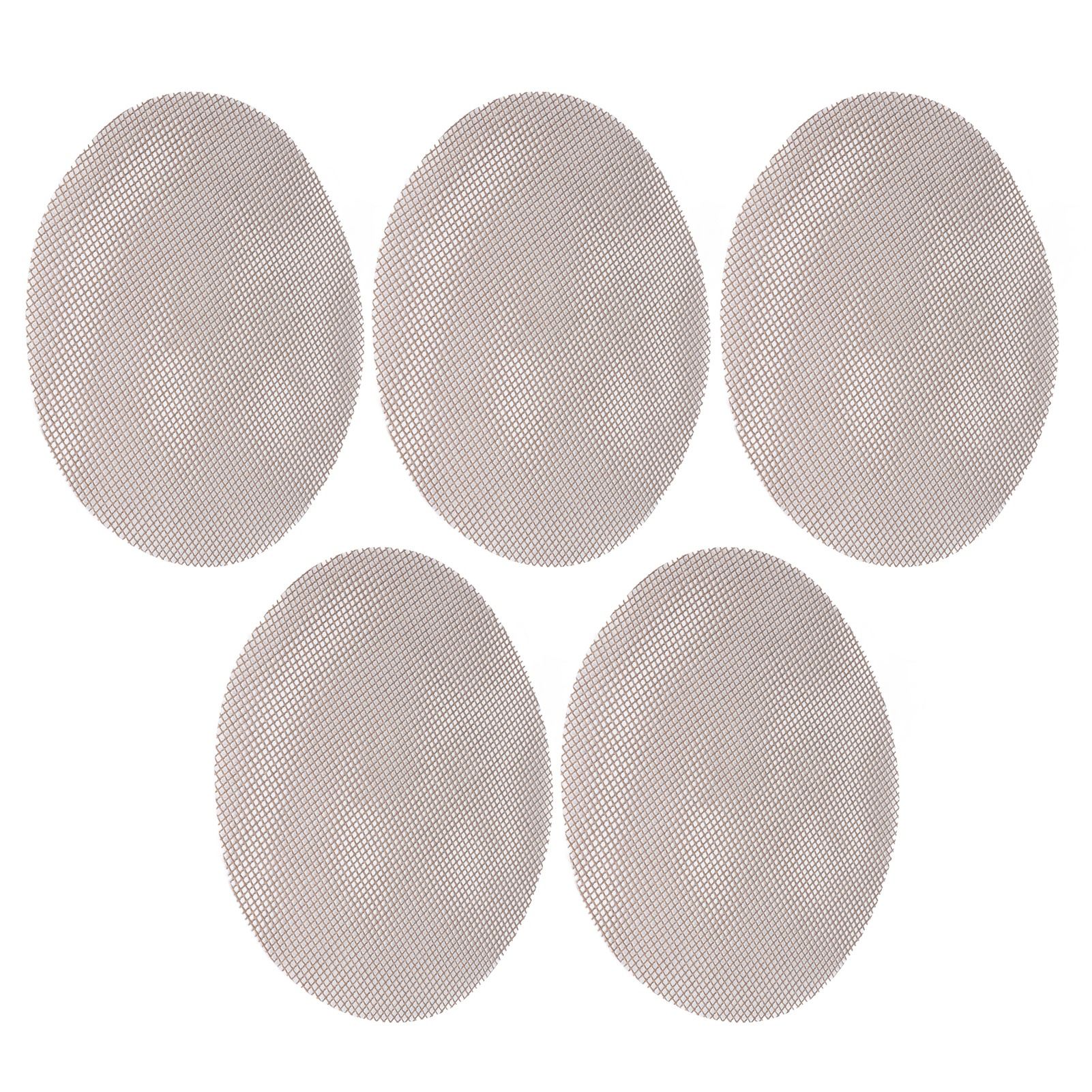 5Pcs High Temperature Resistant Barbecue Round Mat Reusable Non Stick BBQ Grill Grid Slice Pizza Mat 36cm Diameter Brown - Image 8