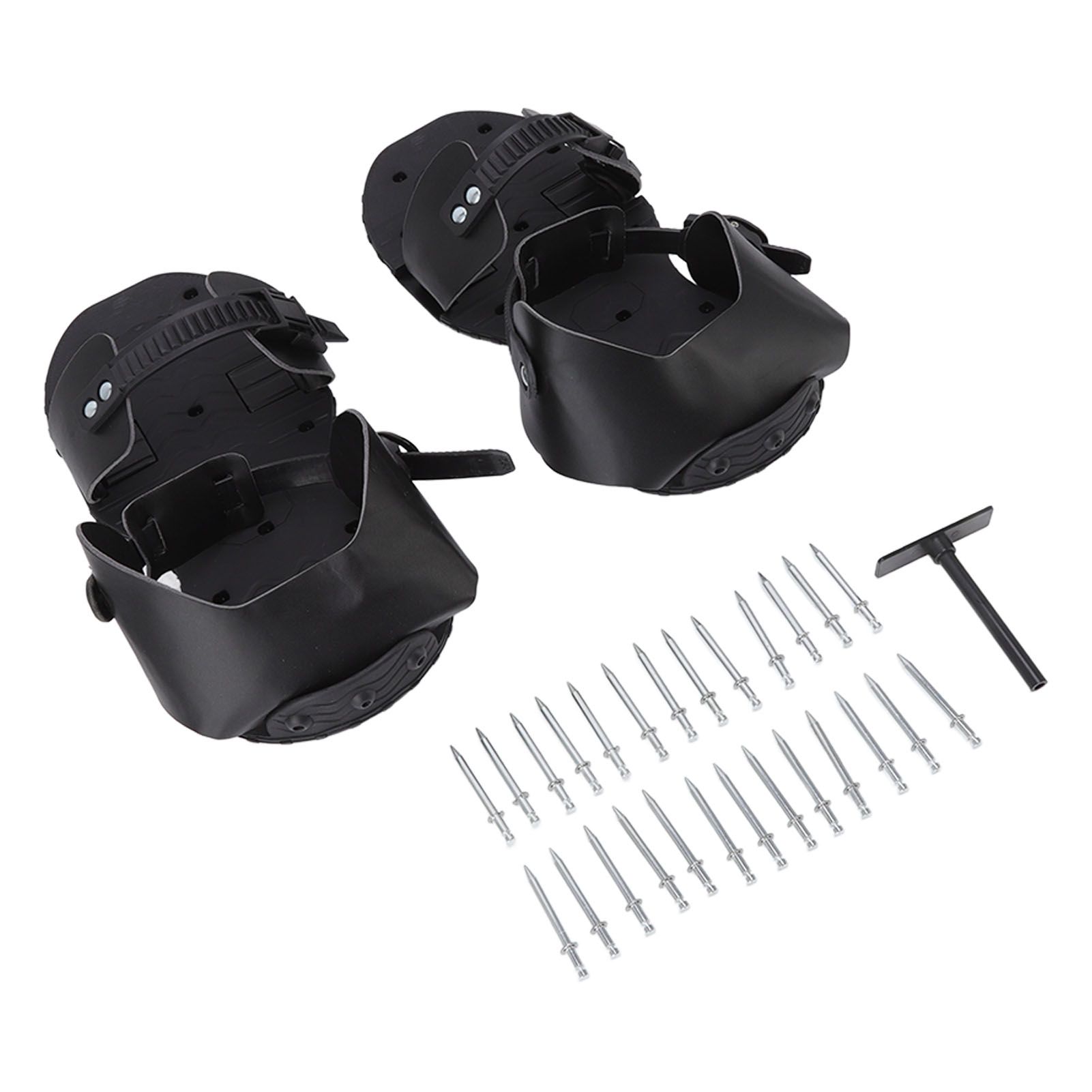1 Pair Spike Sandals PU Lawn Aerator Shoes Grass Aerator Tool for Yard Garden Plants Health Black - Image 2