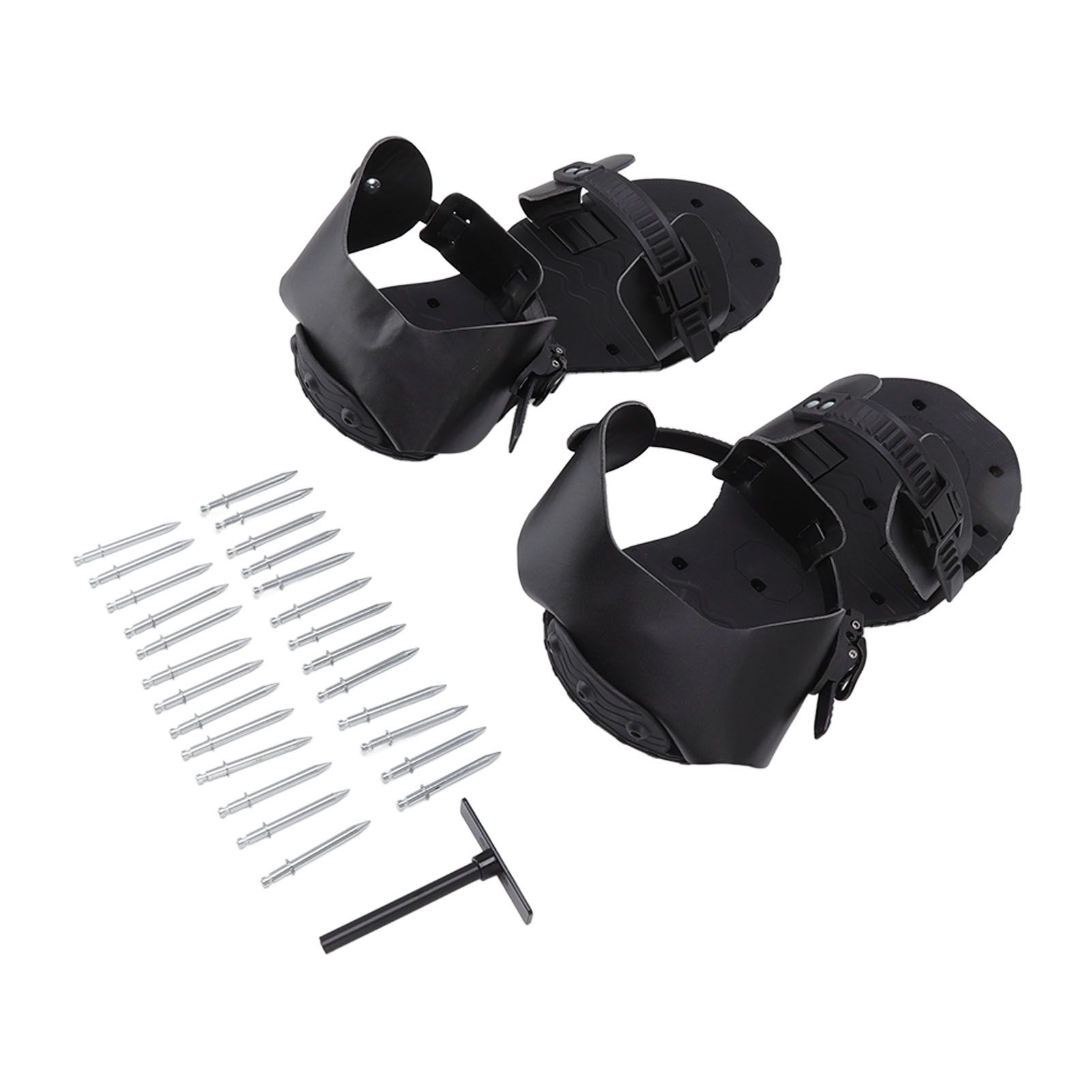 1 Pair Spike Sandals PU Lawn Aerator Shoes Grass Aerator Tool for Yard Garden Plants Health Black - Image 3