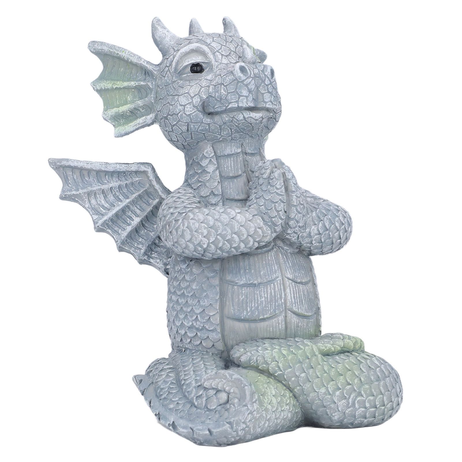 Small Dinosaur Sculpture Resin Meditated Statue Home Ornament for Garden Tree Courtyard Backyard - Image 3