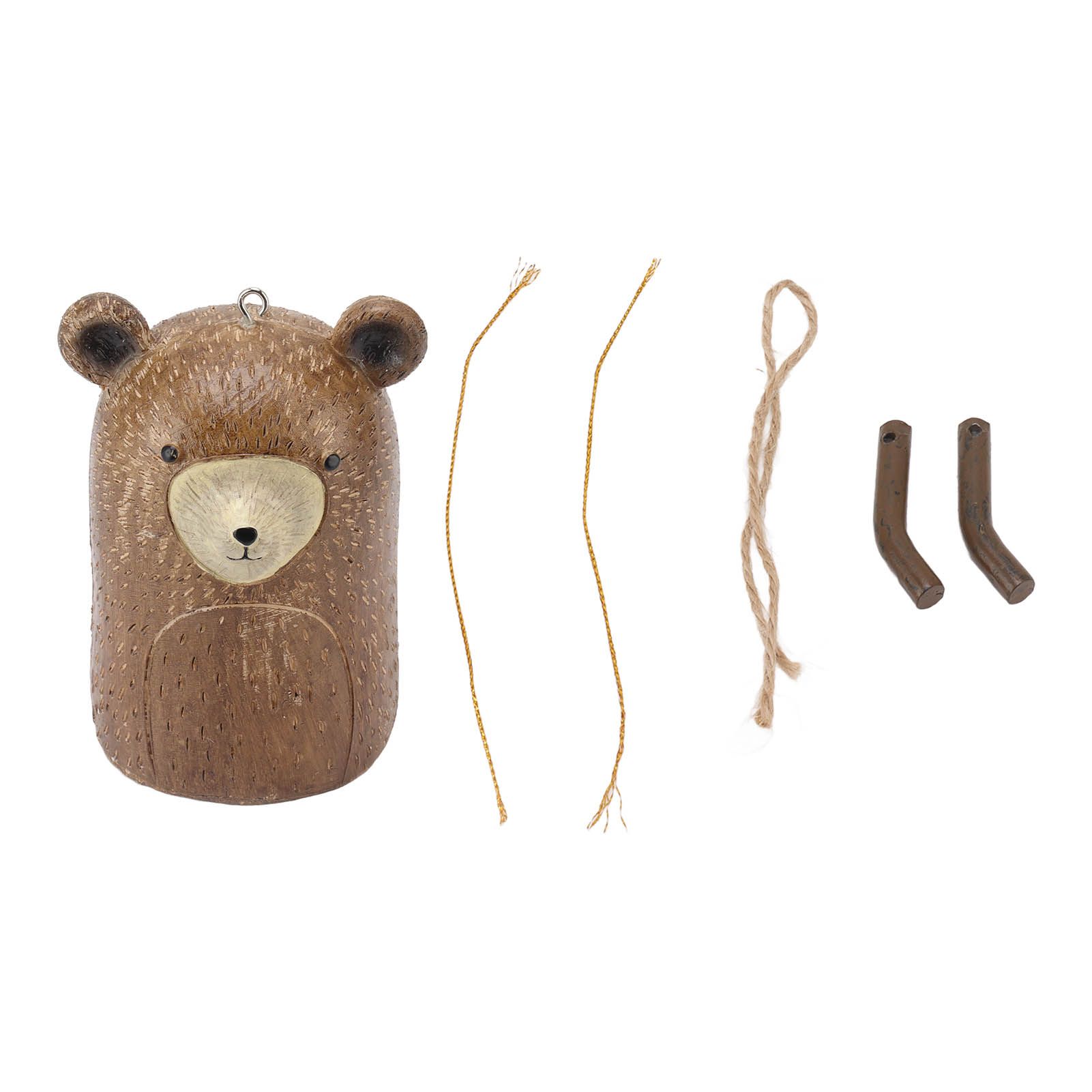 Rustic Hanging Animal Wind Chimes Resin Hand Made Natural Garden Decoration for Gardens Backyards Trees Yards C Raccoon - Image 1