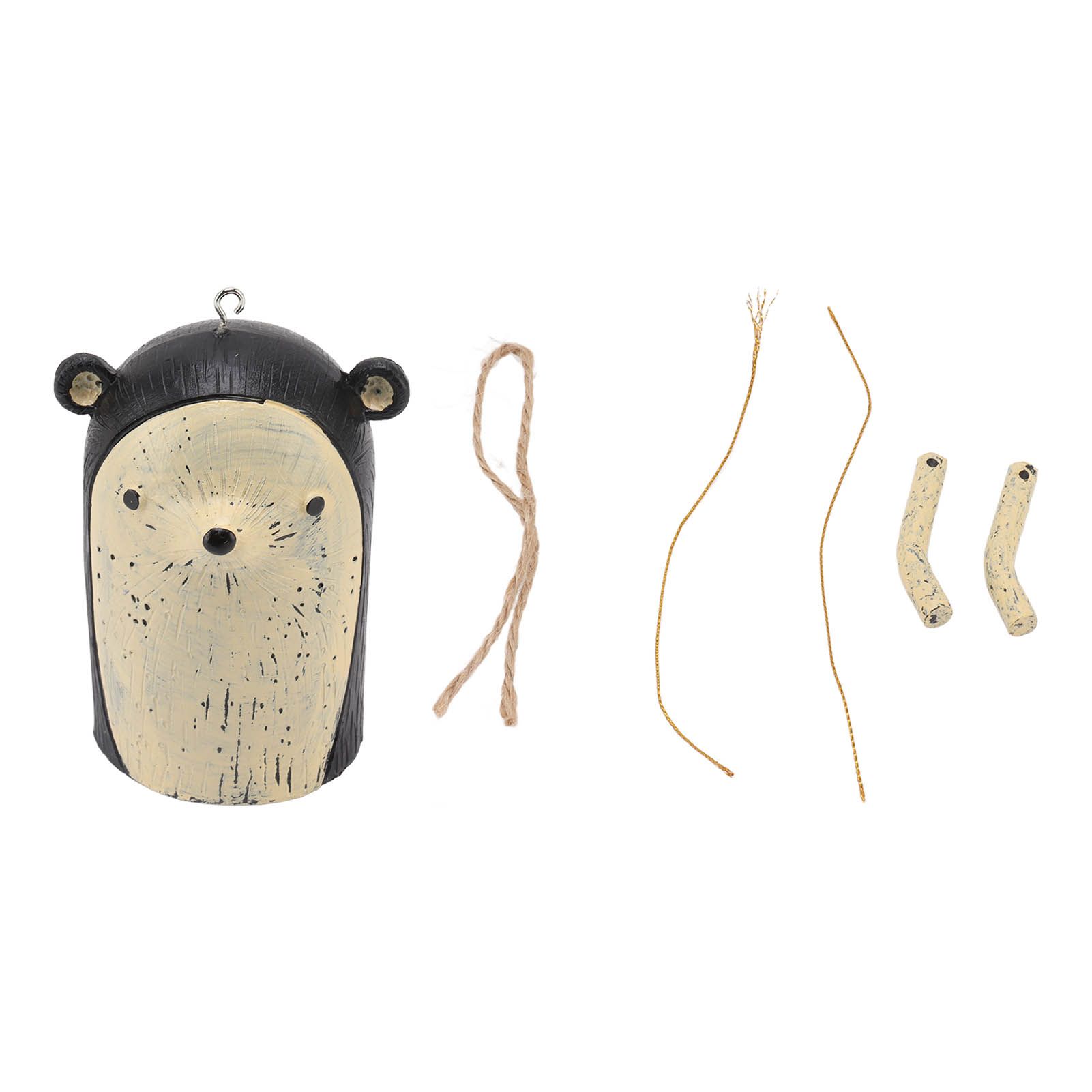 Rustic Hanging Animal Wind Chimes Resin Hand Made Natural Garden Decoration for Gardens Backyards Trees Yards E Hedgehog - Image 1