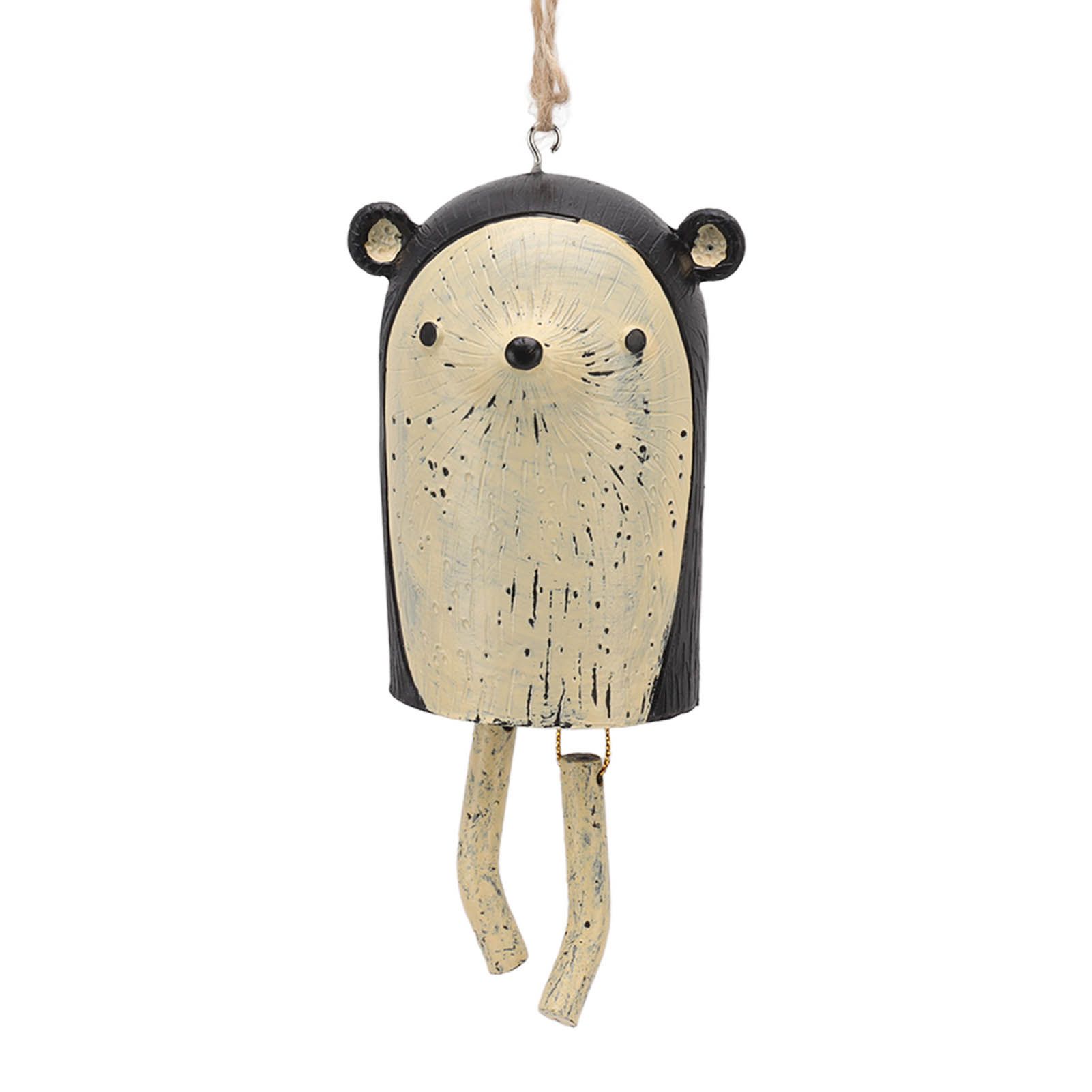 Rustic Hanging Animal Wind Chimes Resin Hand Made Natural Garden Decoration for Gardens Backyards Trees Yards E Hedgehog - Image 2
