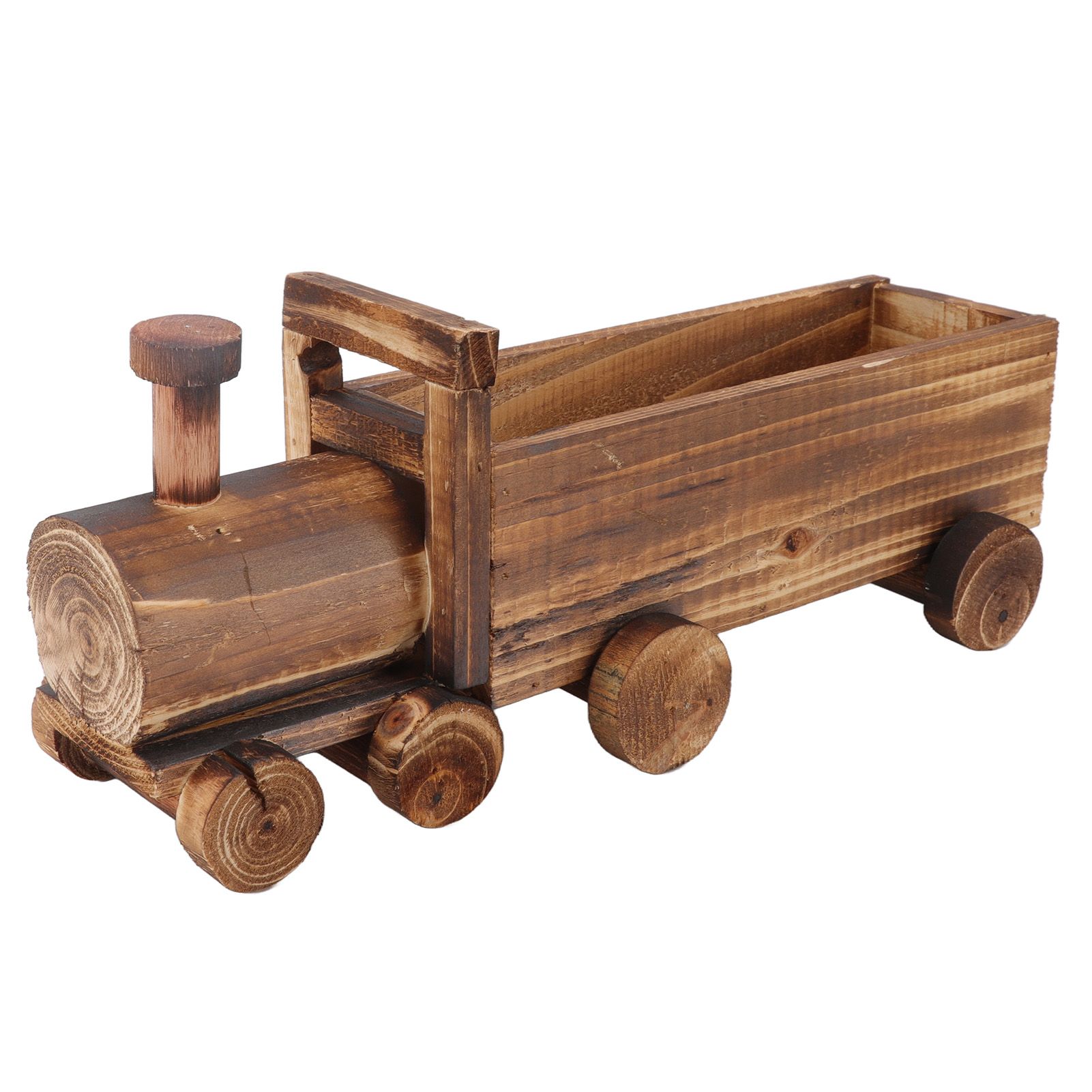 Wooden Flower Pot Cartoon Train Shape Good Ventilation Succulent Flower Pot Decoration for Garden Home Office - Image 2