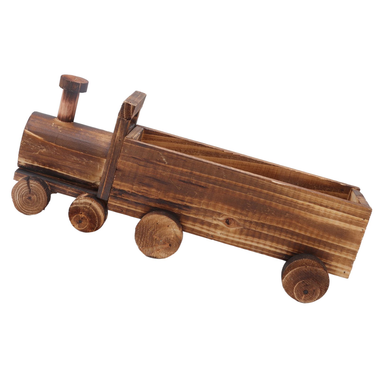 Wooden Flower Pot Cartoon Train Shape Good Ventilation Succulent Flower Pot Decoration for Garden Home Office - Image 3