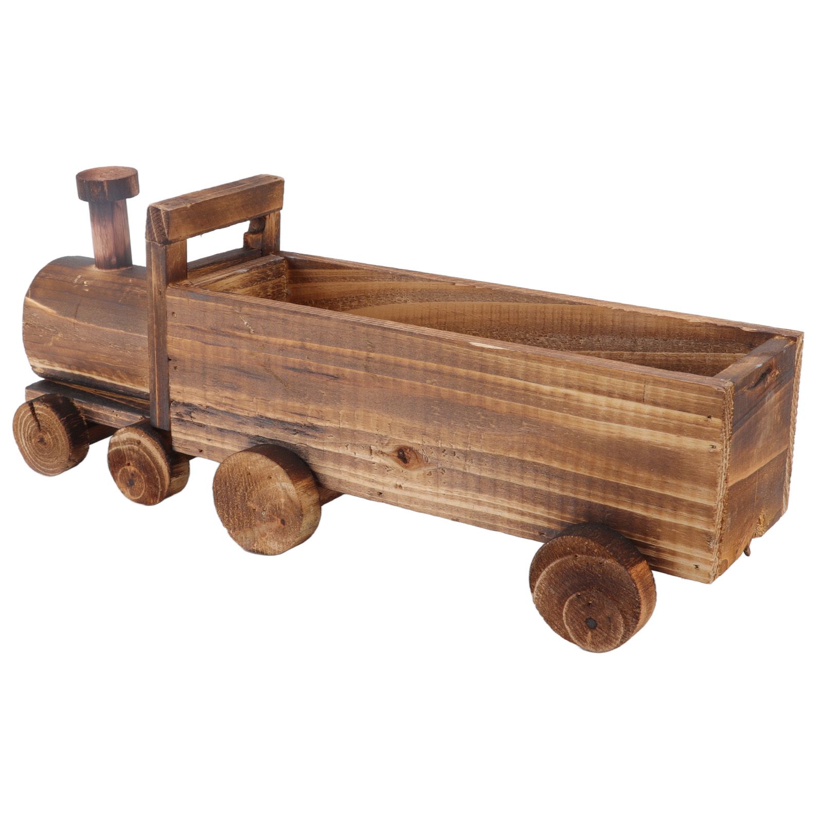 Wooden Flower Pot Cartoon Train Shape Good Ventilation Succulent Flower Pot Decoration for Garden Home Office - Image 4