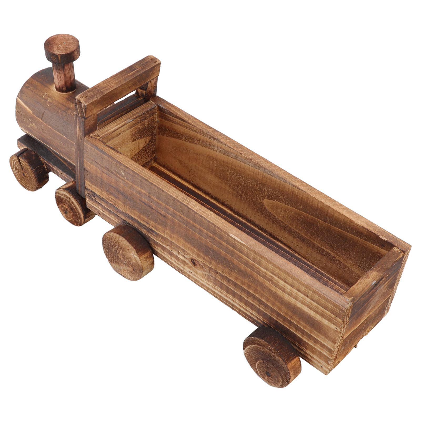 Wooden Flower Pot Cartoon Train Shape Good Ventilation Succulent Flower Pot Decoration for Garden Home Office - Image 5