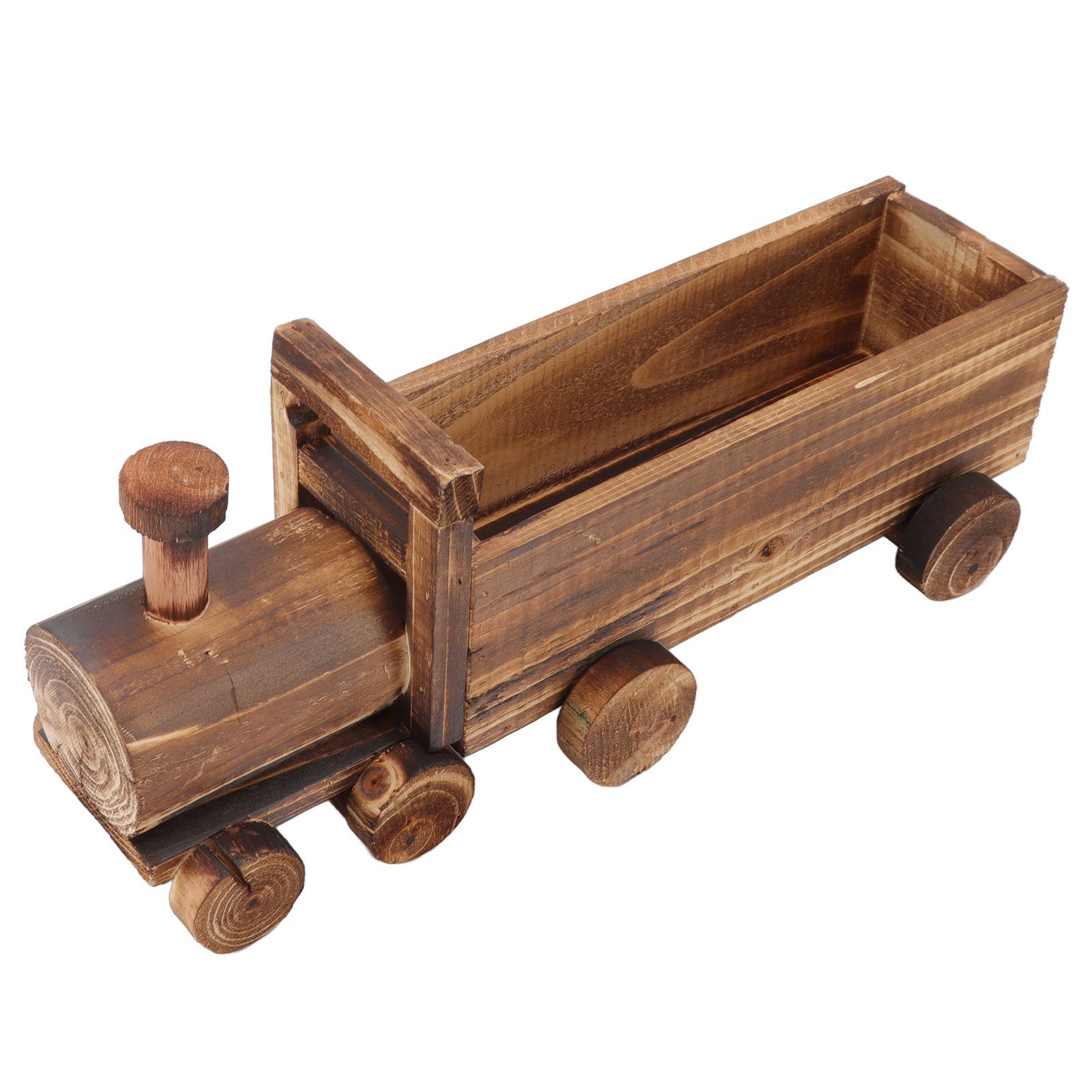 Wooden Flower Pot Cartoon Train Shape Good Ventilation Succulent Flower Pot Decoration for Garden Home Office - Image 6