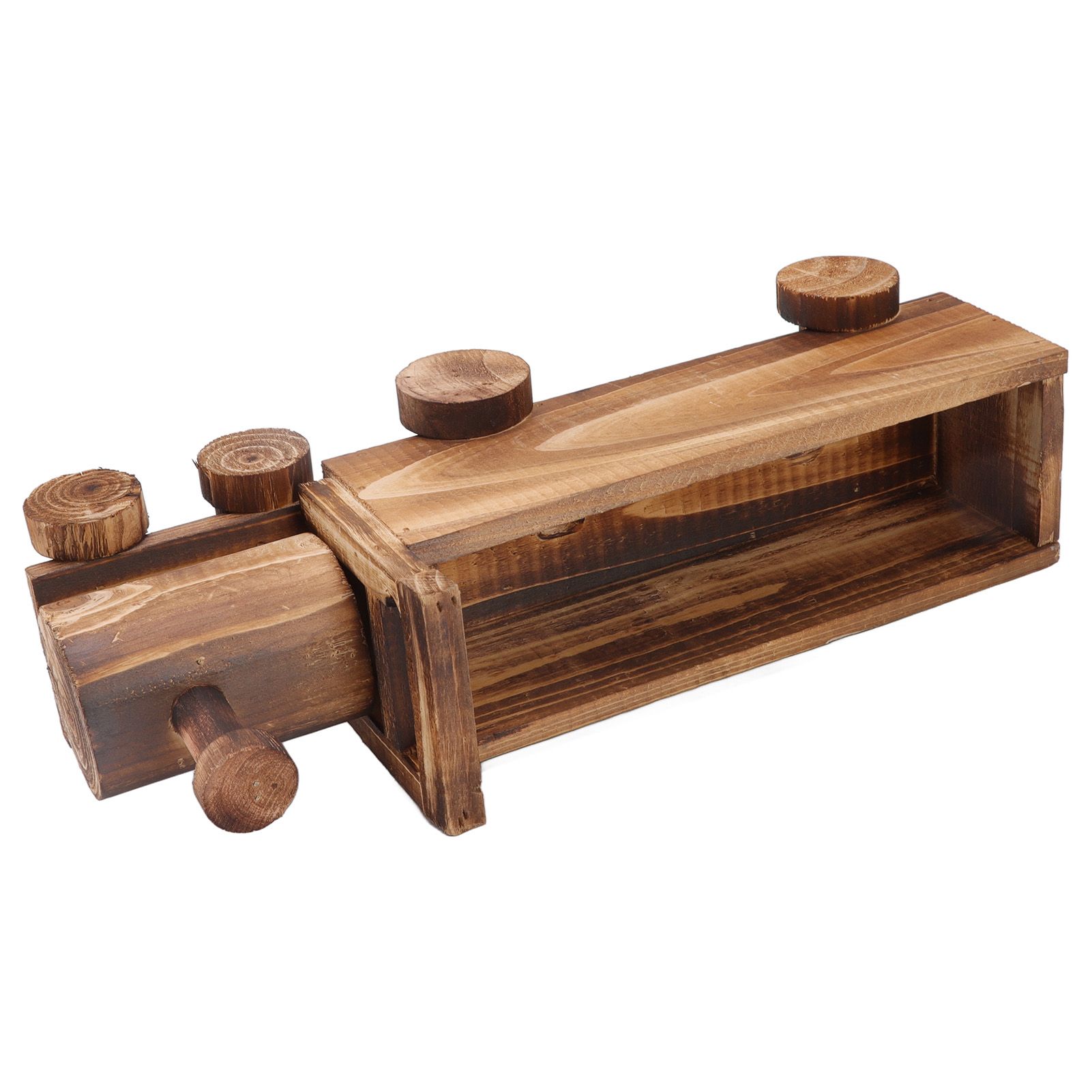 Wooden Flower Pot Cartoon Train Shape Good Ventilation Succulent Flower Pot Decoration for Garden Home Office - Image 8