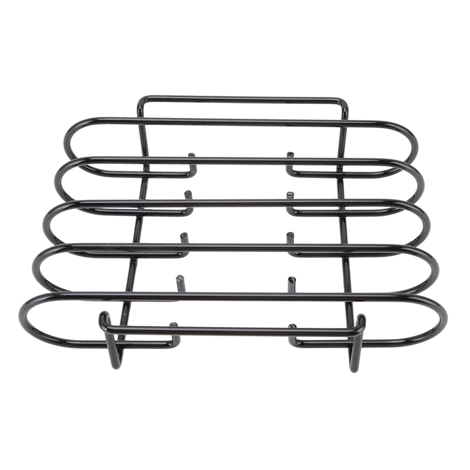 Rib Rack 4 Rows Capacity Compact Portable Iron Material Black Durable Reusable Barbecue Standing Rib Rack for Camping - Image 1