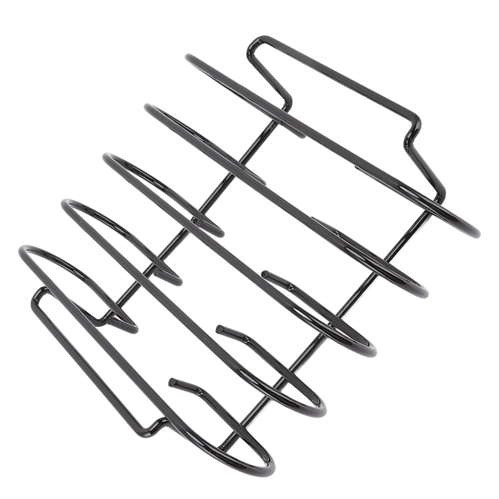 Rib Rack 4 Rows Capacity Compact Portable Iron Material Black Durable Reusable Barbecue Standing Rib Rack for Camping - Image 3