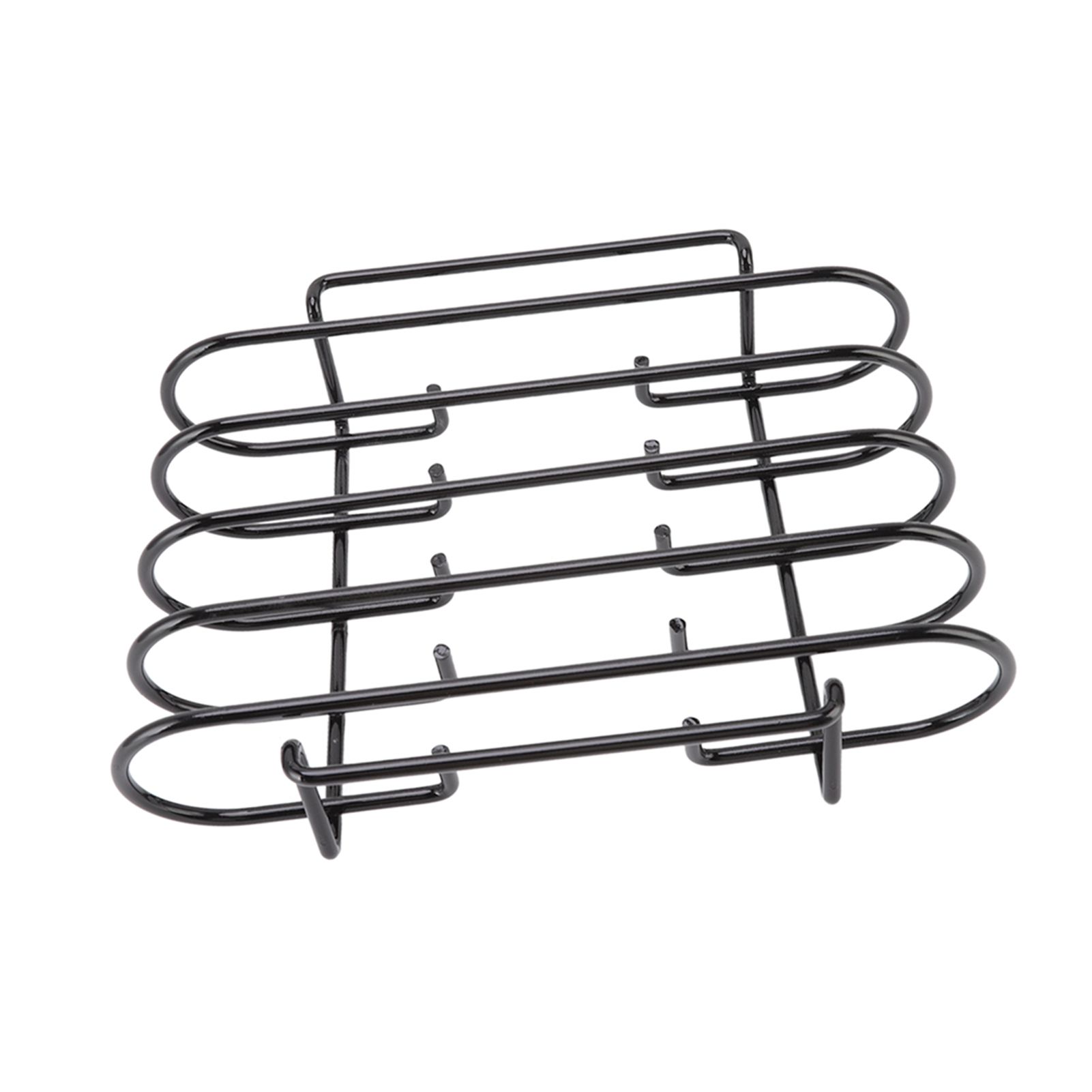 Rib Rack 4 Rows Capacity Compact Portable Iron Material Black Durable Reusable Barbecue Standing Rib Rack for Camping - Image 5