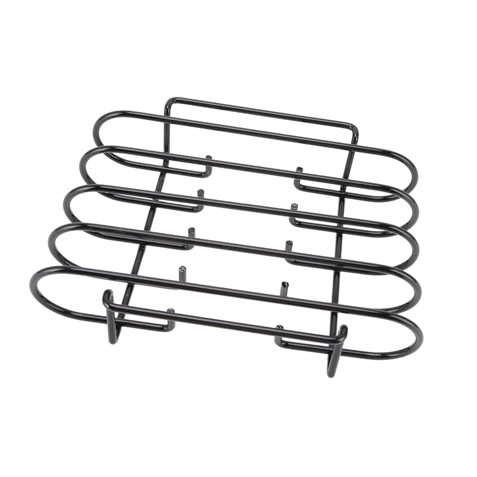 Rib Rack 4 Rows Capacity Compact Portable Iron Material Black Durable Reusable Barbecue Standing Rib Rack for Camping - Image 6