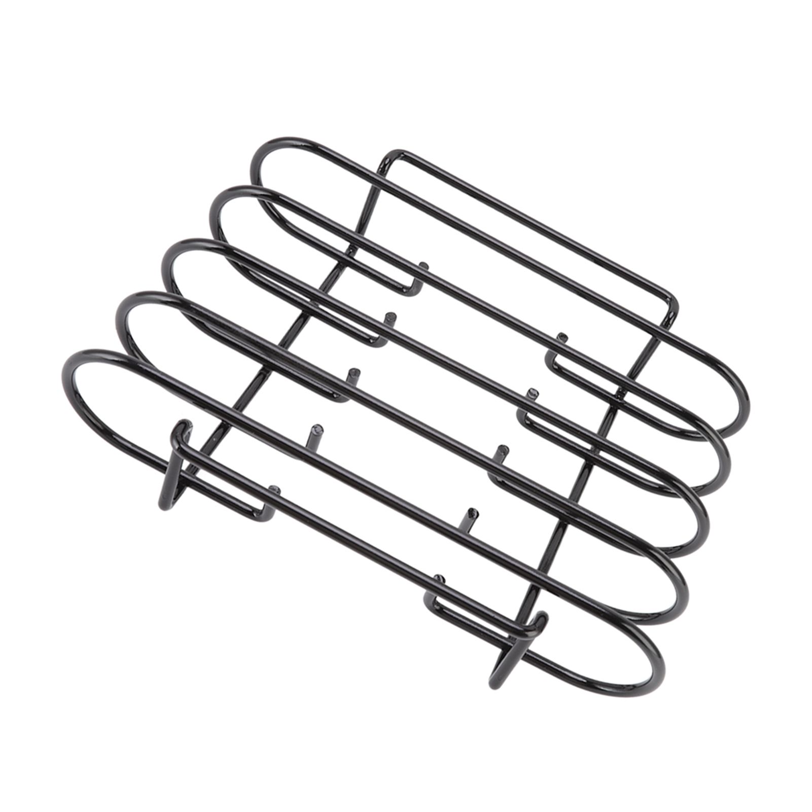 Rib Rack 4 Rows Capacity Compact Portable Iron Material Black Durable Reusable Barbecue Standing Rib Rack for Camping - Image 7