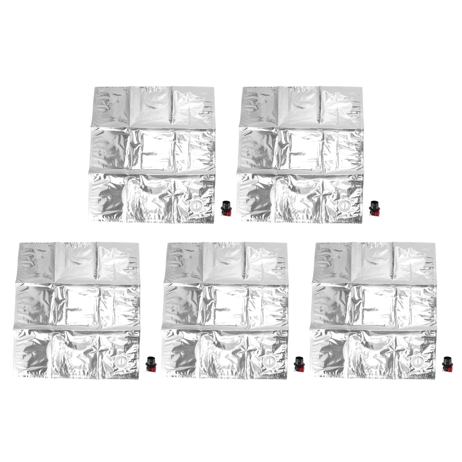 5Pcs Emergency Water Jug Bags with Spigot Foldable Beverage Insulation Drinking Water Storage Bag 15L - Image 1