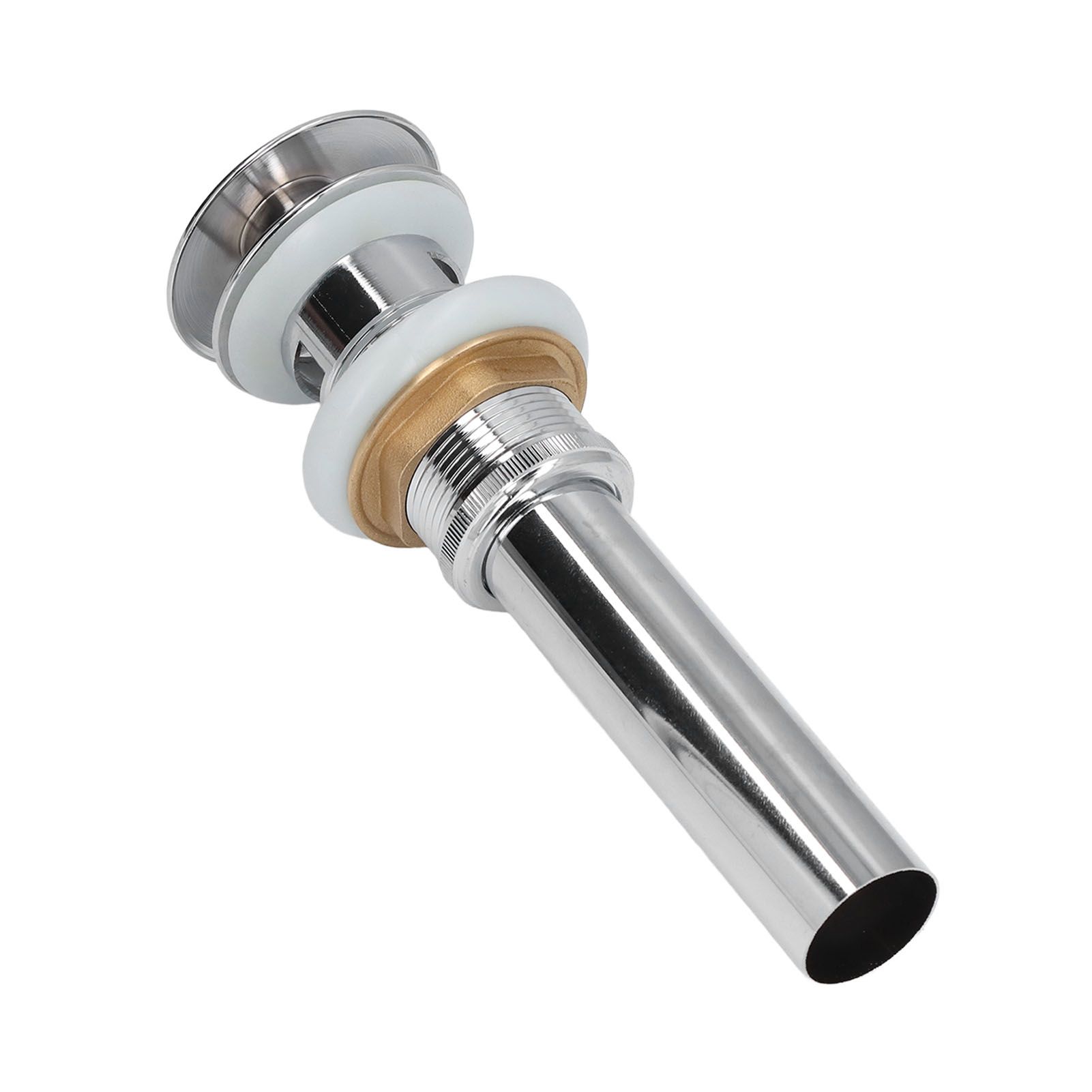 Sink Drain Stopper Copper Stainless Steel Bathroom Wash Basin Sink Drain Part for Home KitchenSilver with Overflow - Image 4