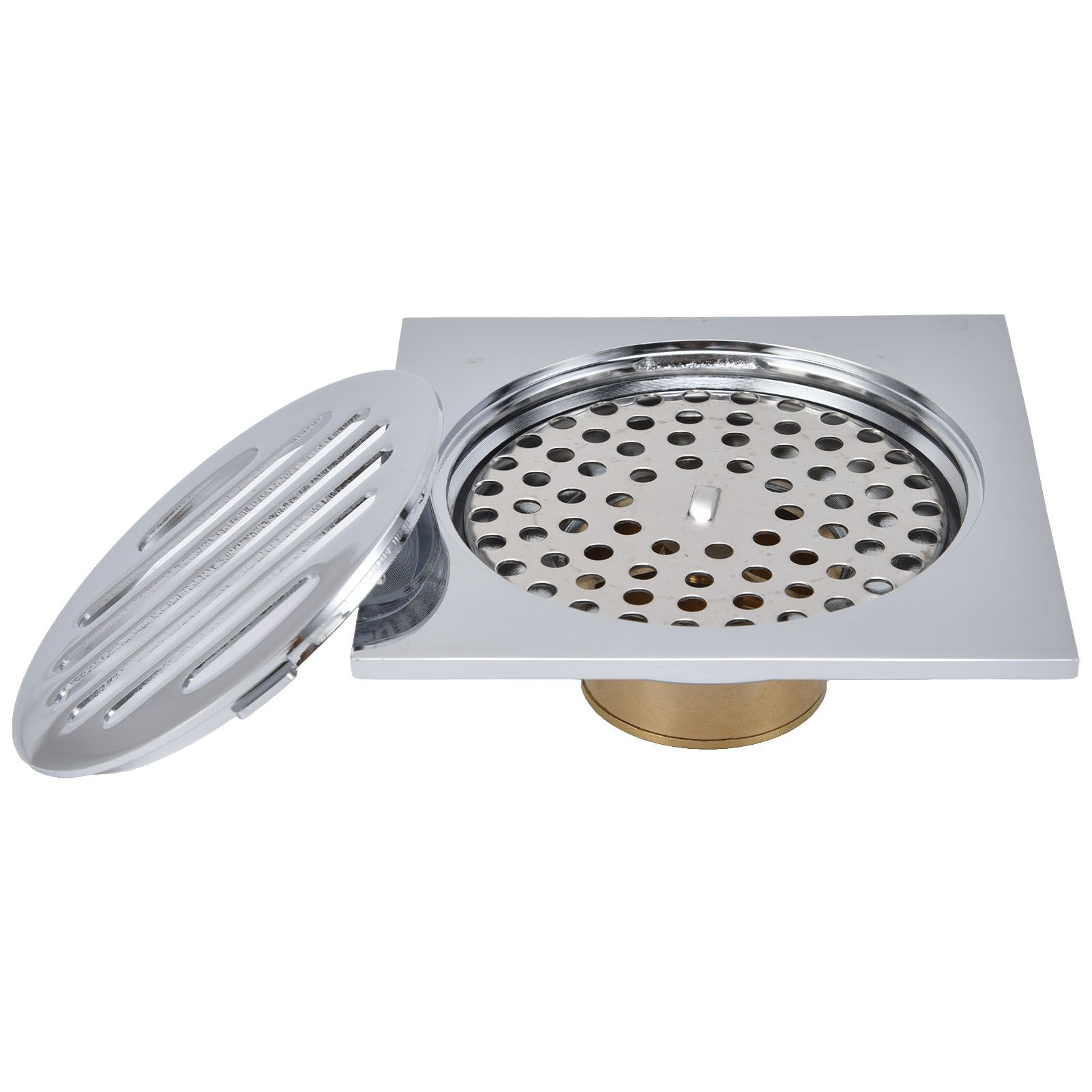 Floor Drain Square Copper Odor Resistant Self Sealing Gravity Floor Drain for Bathroom Kitchen Balconies - Image 2