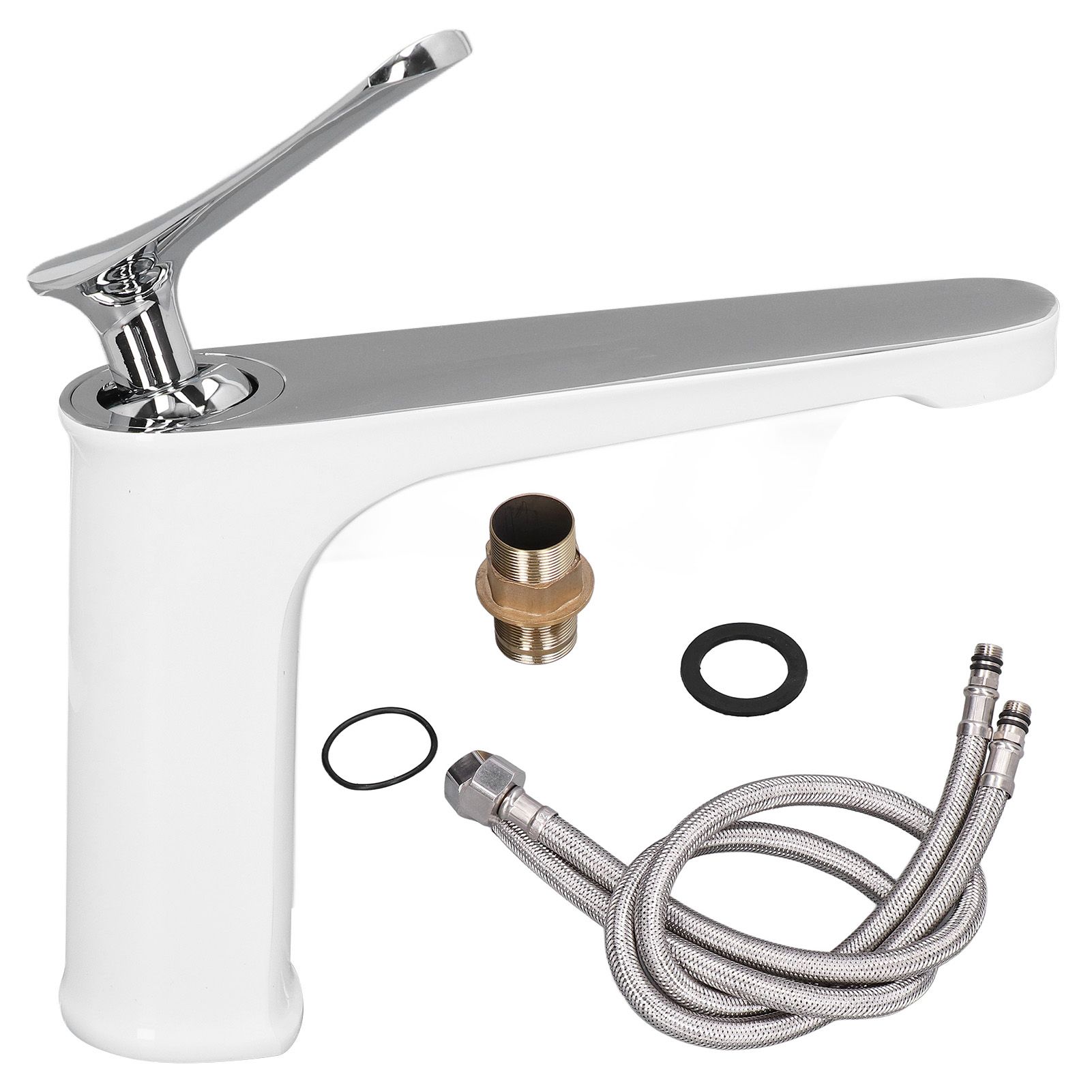 G1/2 Single Handle Basin Mixer Tap with Metal Handle Durable Solid Brass Bathroom Faucet - Image 1