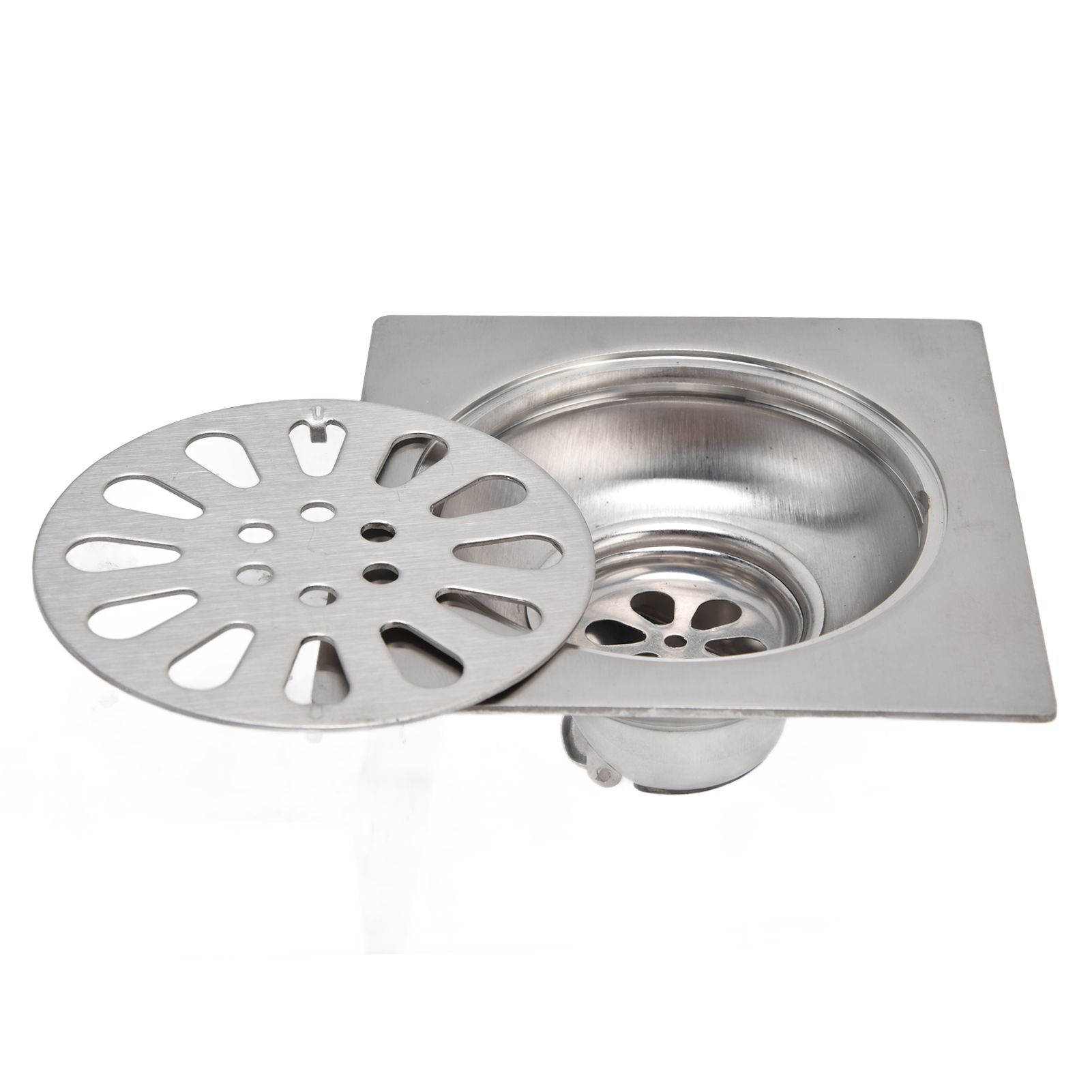Shower Drain Square Shape Adjustable Tile Insertion Floor Drain Channel for Kitchen Bathroom - Image 1