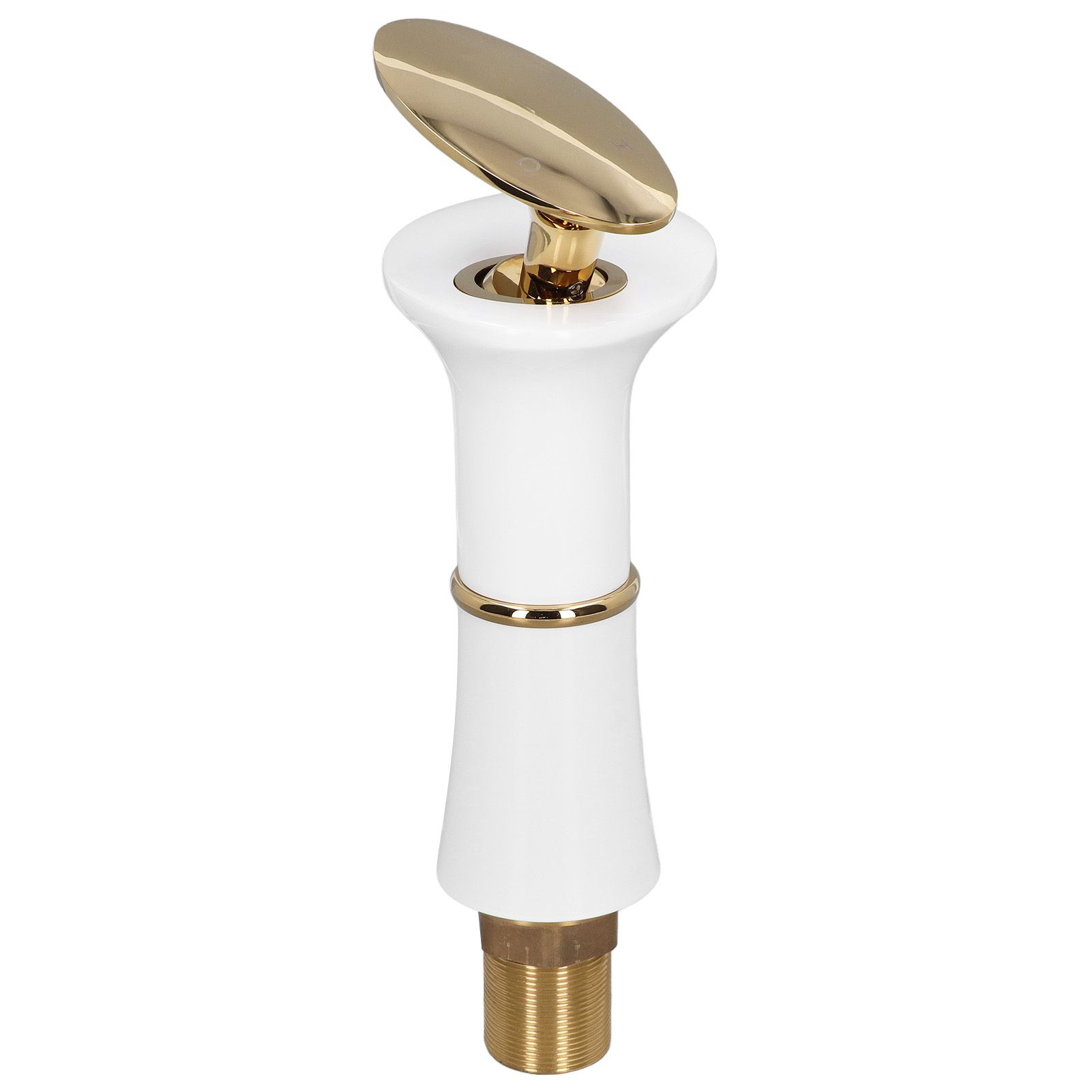 G1/2 Bathroom Faucet Washing Basin Bathroom Sink Tap Waterfall Single Hole Faucet for House Office BuildingWhite and Gold Short Style with Golden Handle - Image 8