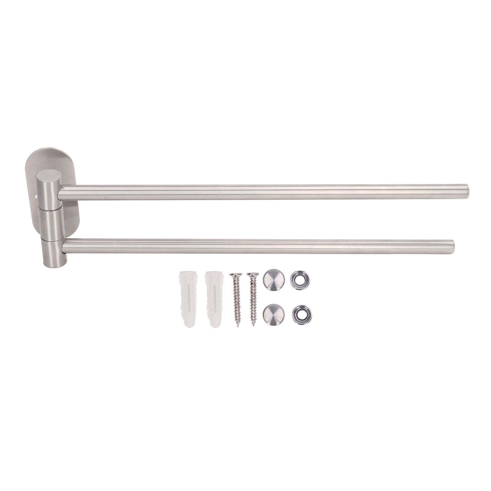 Stainless Steel Toilet Paper Bracket Single Seat 2 Poles Rotatable Toilet Paper Holder - Image 1
