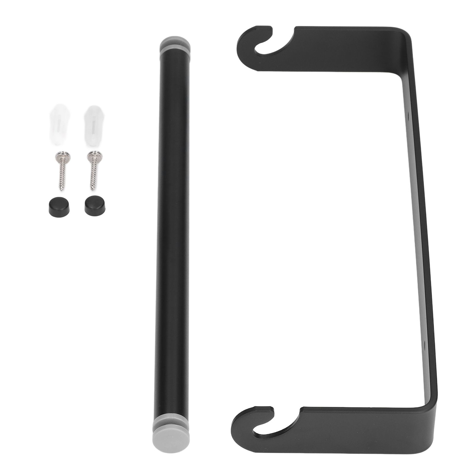 32cm Toilet Paper Holder Wall Mounted Toilet Tissue Roll Holders for Bathroom Kitchen Matte Black - Image 2