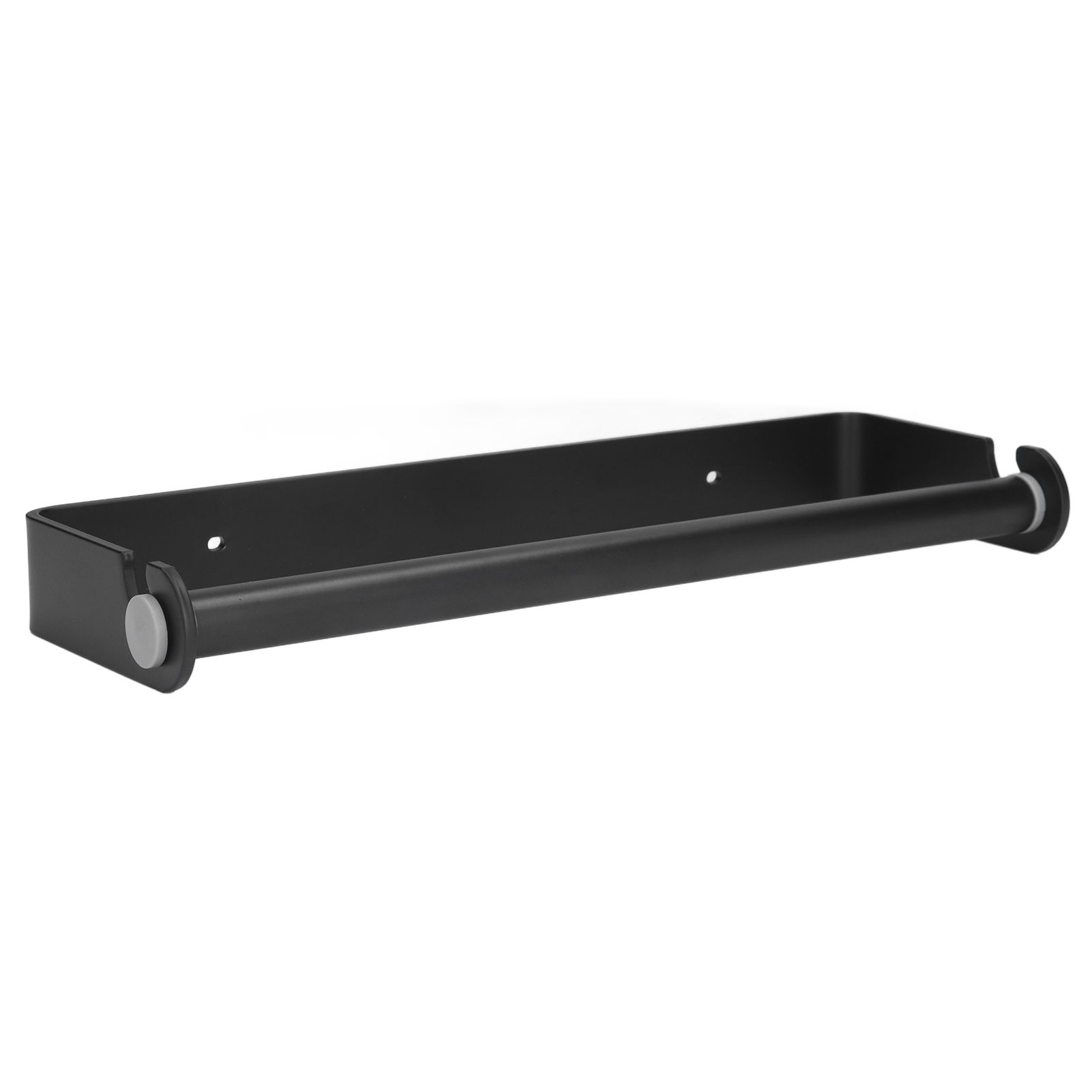 32cm Toilet Paper Holder Wall Mounted Toilet Tissue Roll Holders for Bathroom Kitchen Matte Black - Image 6
