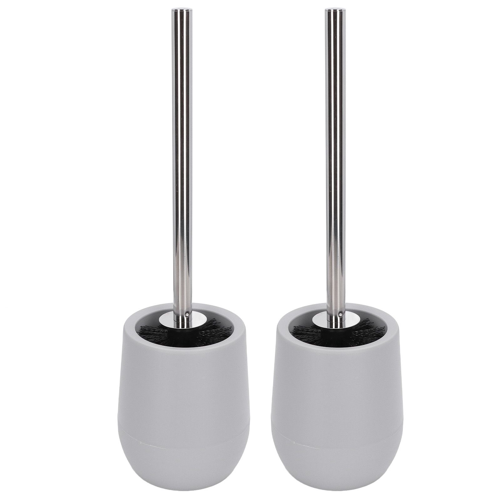 2sets Toilet Bowl Cleaner Brush Lockable Thread Convenient Practical Efficient Safe Reliable Durable Cleaning ToolsGray (2pcs/inner Box) - Image 1