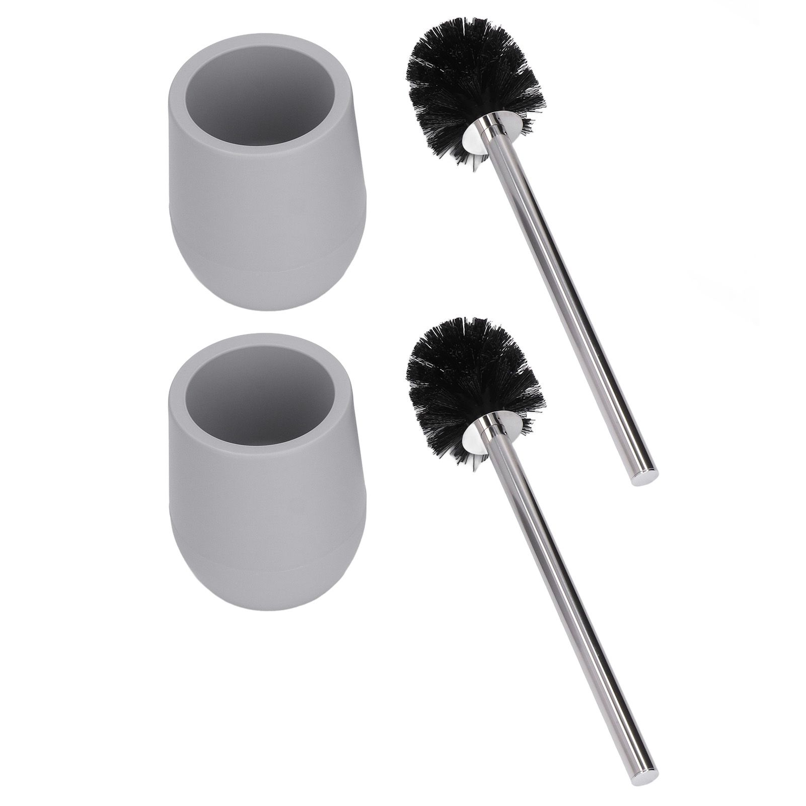 2sets Toilet Bowl Cleaner Brush Lockable Thread Convenient Practical Efficient Safe Reliable Durable Cleaning ToolsGray (2pcs/inner Box) - Image 3