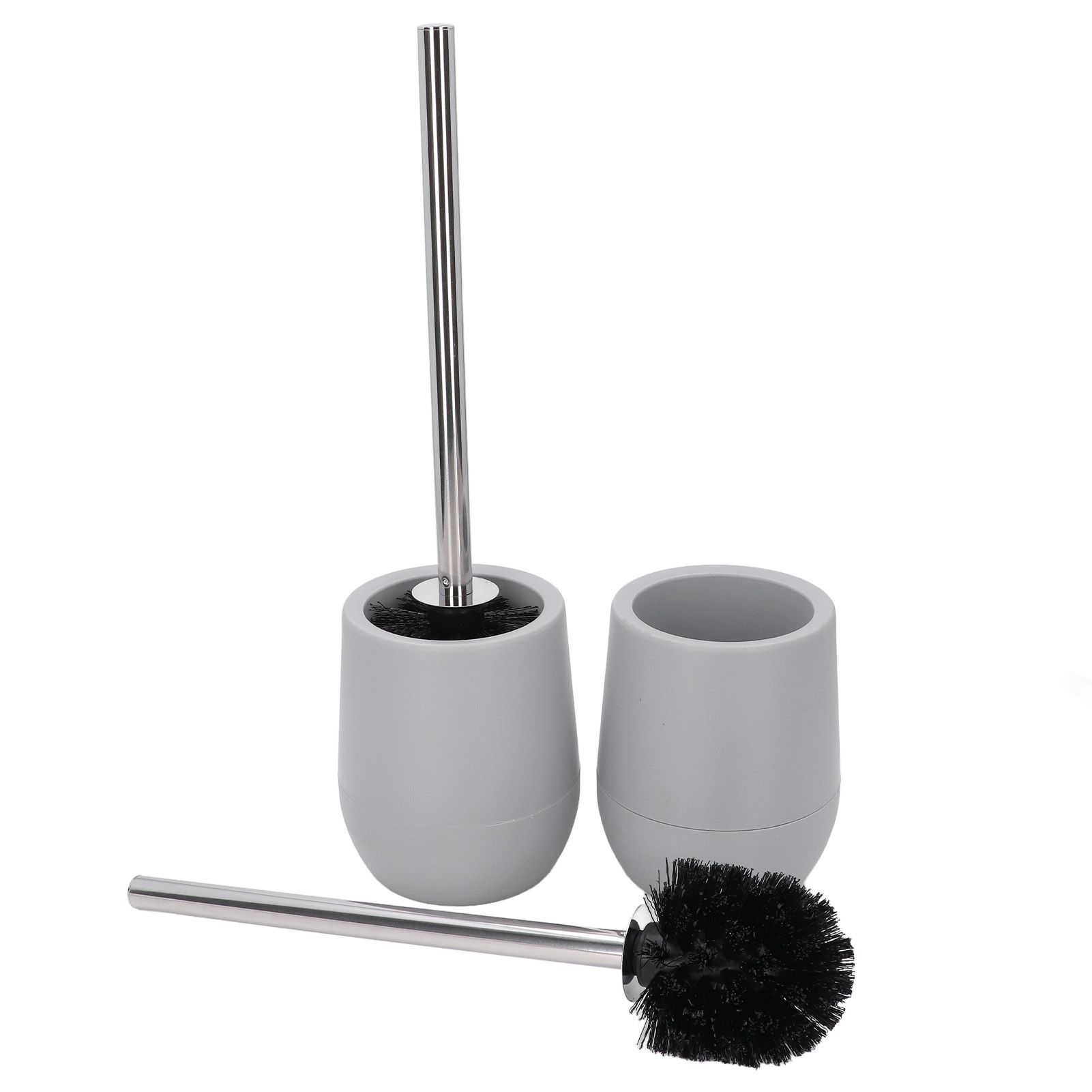 2sets Toilet Bowl Cleaner Brush Lockable Thread Convenient Practical Efficient Safe Reliable Durable Cleaning ToolsGray (2pcs/inner Box) - Image 4