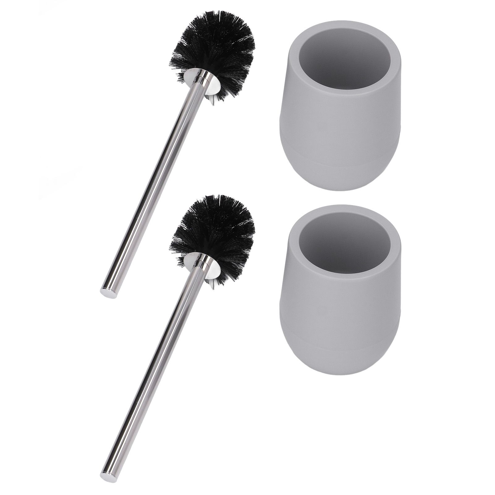2sets Toilet Bowl Cleaner Brush Lockable Thread Convenient Practical Efficient Safe Reliable Durable Cleaning ToolsGray (2pcs/inner Box) - Image 7