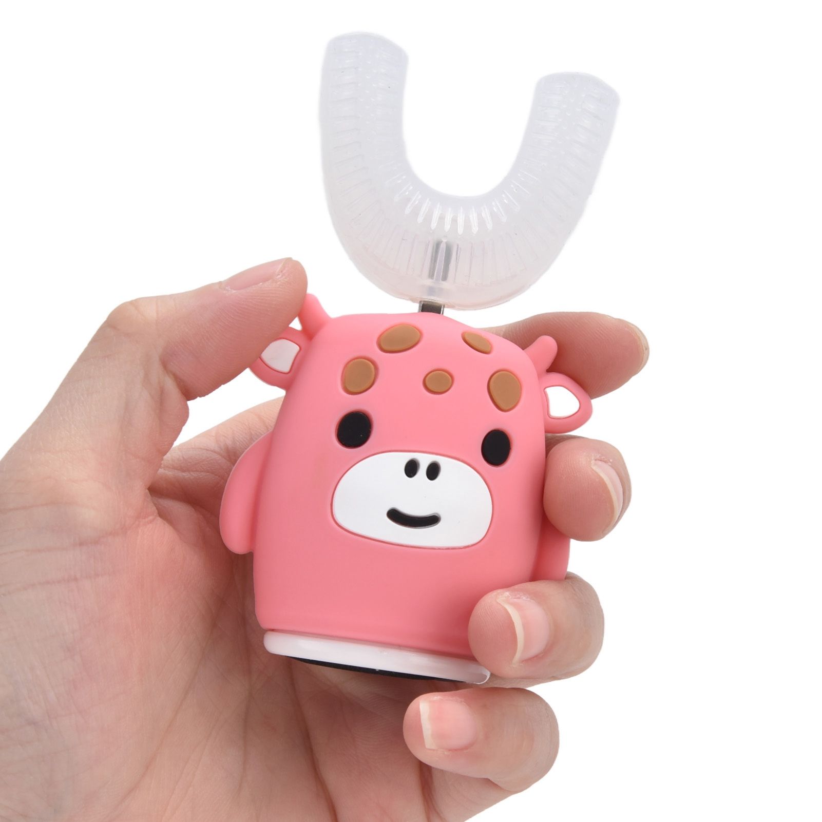 Kids U Shaped Toothbrush Pink Cartoon Electric 360° Tooth Rush Whole Mouth Teeth Cleaning MachineLarge - Image 7