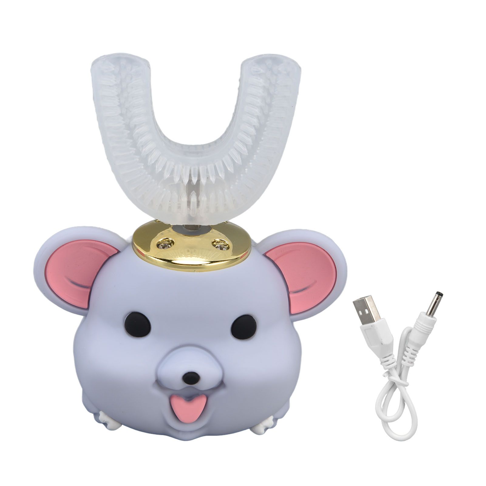 Mouth Electric Toothbrush U Shaped Toothbrush USB Charging Cartoon Silicone Kids ToothbrushL - Image 1
