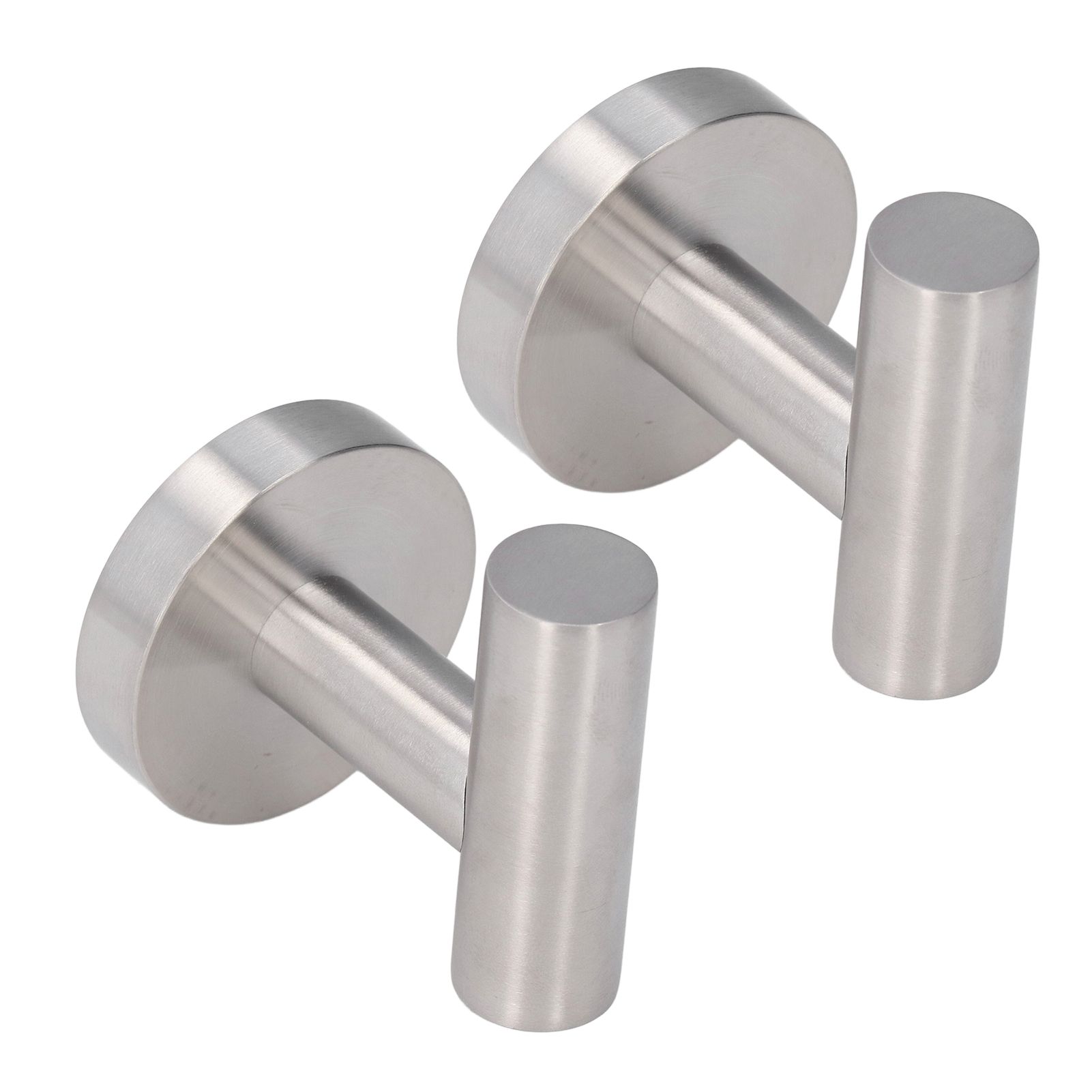 2Pcs Brushed Stainless Steel Bathroom Towel Robe Hook Round Wall Holder Hooks Hanger for Clothing Towel - Image 2