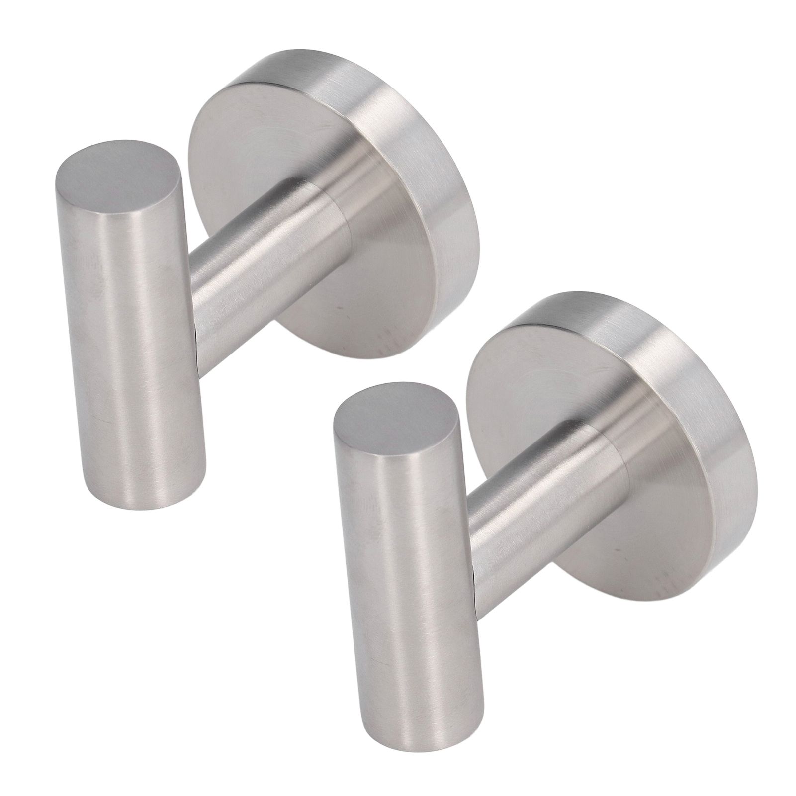 2Pcs Brushed Stainless Steel Bathroom Towel Robe Hook Round Wall Holder Hooks Hanger for Clothing Towel - Image 3