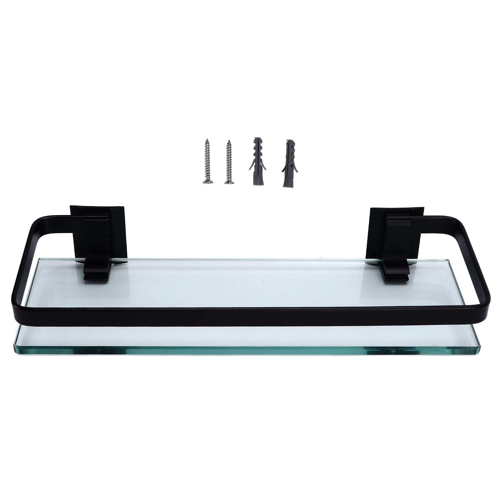 Bathroom Rack Thickened Durable Large Storage Space Strong Load Bearing Capacity Single Layer Black Shelf - Image 1