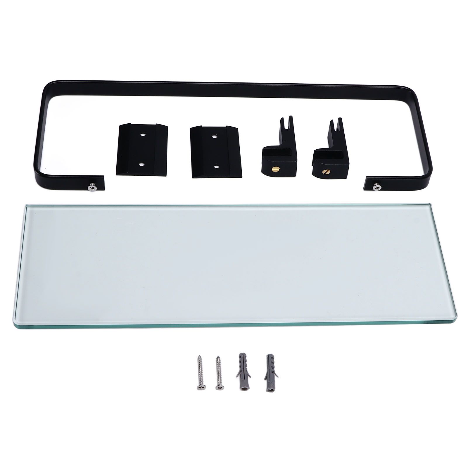 Bathroom Rack Thickened Durable Large Storage Space Strong Load Bearing Capacity Single Layer Black Shelf - Image 2