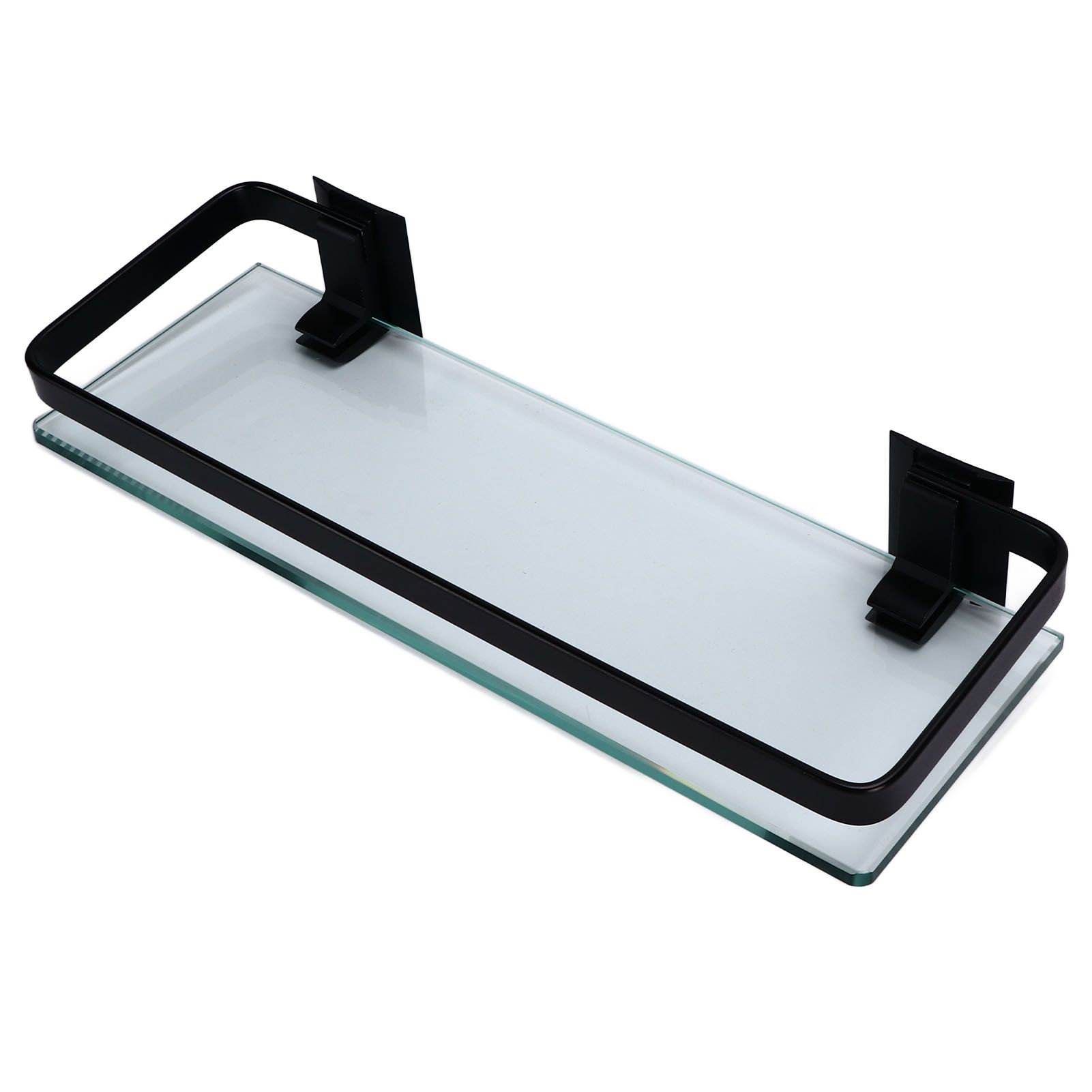 Bathroom Rack Thickened Durable Large Storage Space Strong Load Bearing Capacity Single Layer Black Shelf - Image 4