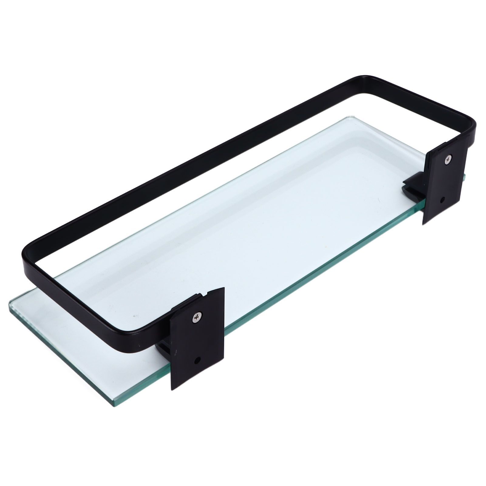 Bathroom Rack Thickened Durable Large Storage Space Strong Load Bearing Capacity Single Layer Black Shelf - Image 5