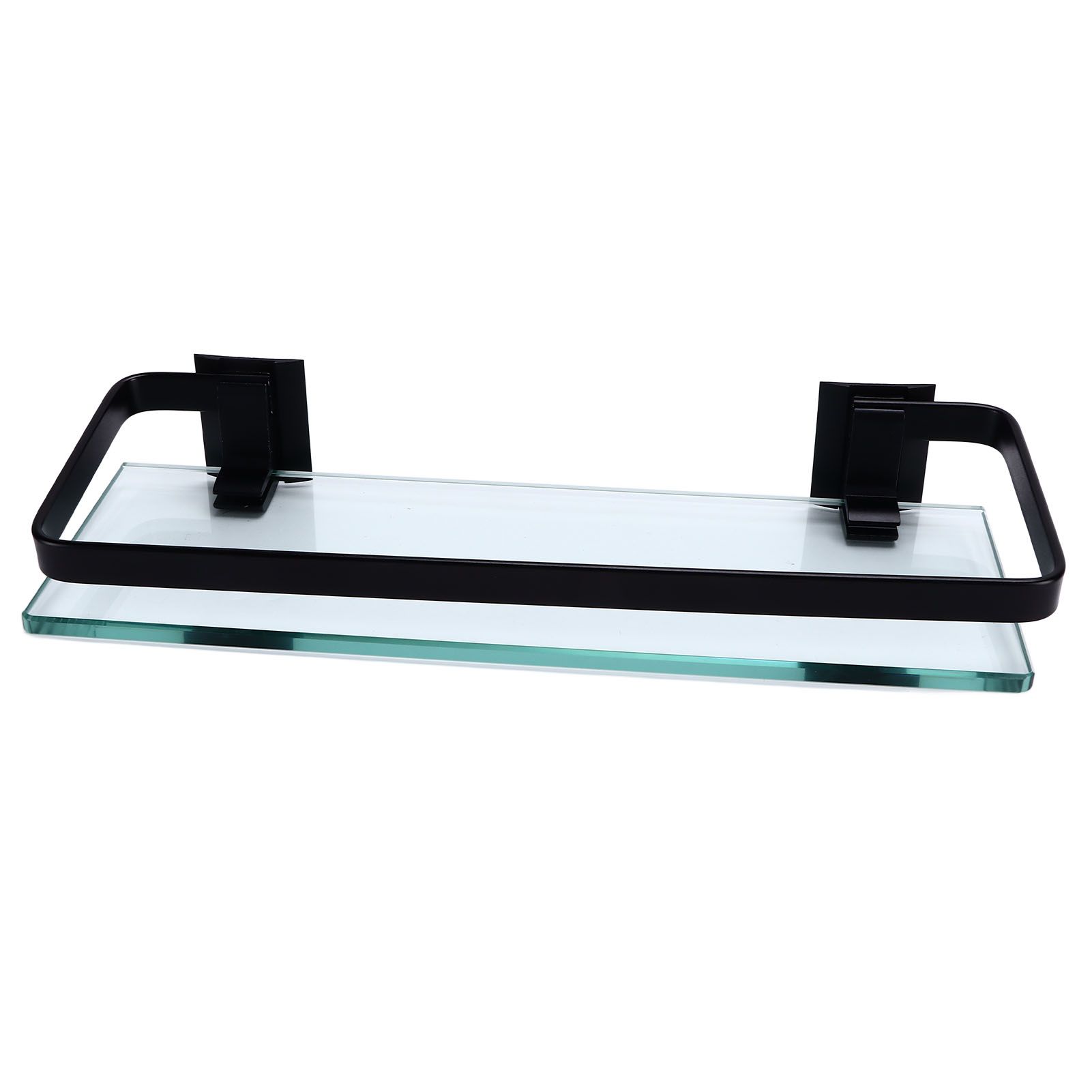Bathroom Rack Thickened Durable Large Storage Space Strong Load Bearing Capacity Single Layer Black Shelf - Image 7