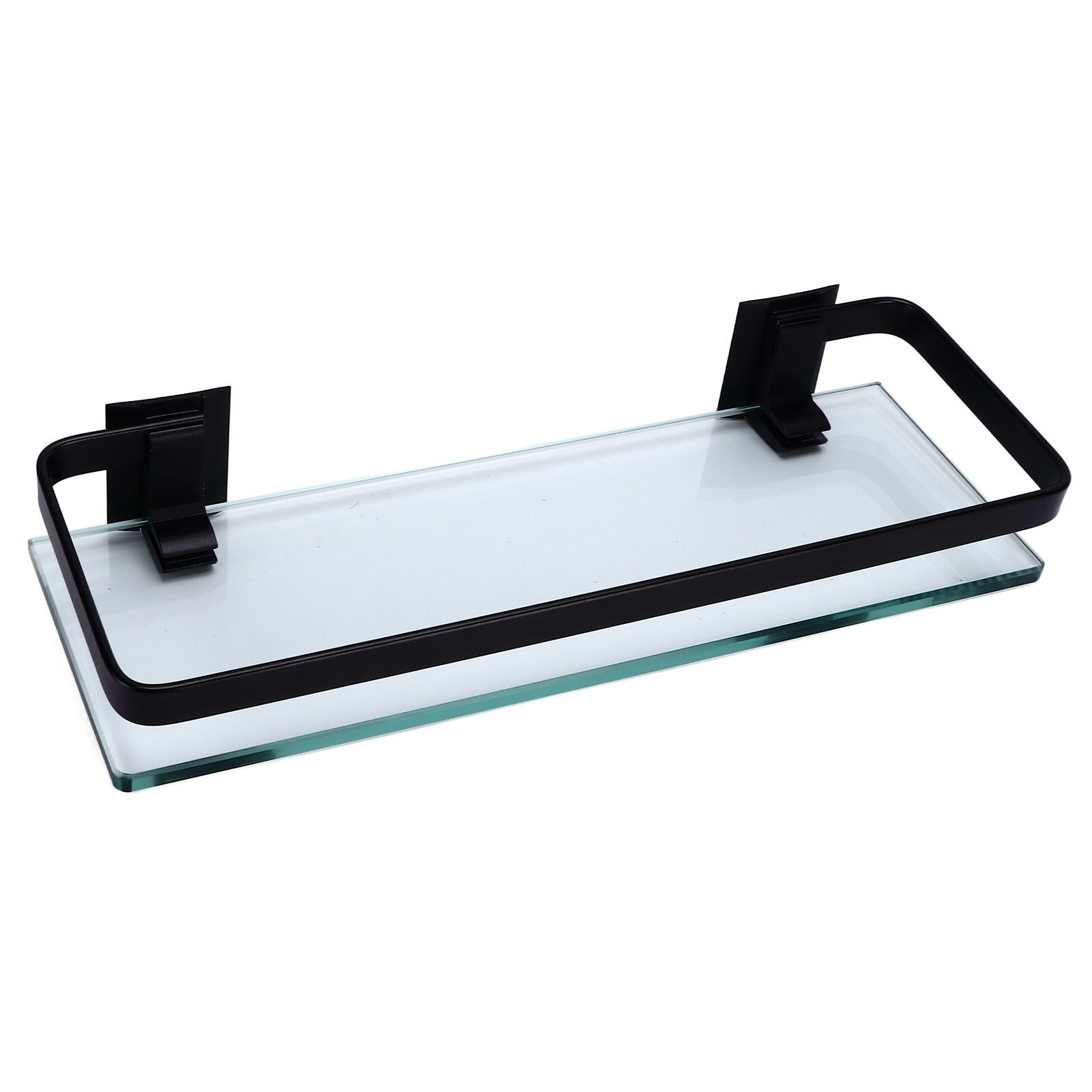 Bathroom Rack Thickened Durable Large Storage Space Strong Load Bearing Capacity Single Layer Black Shelf - Image 8