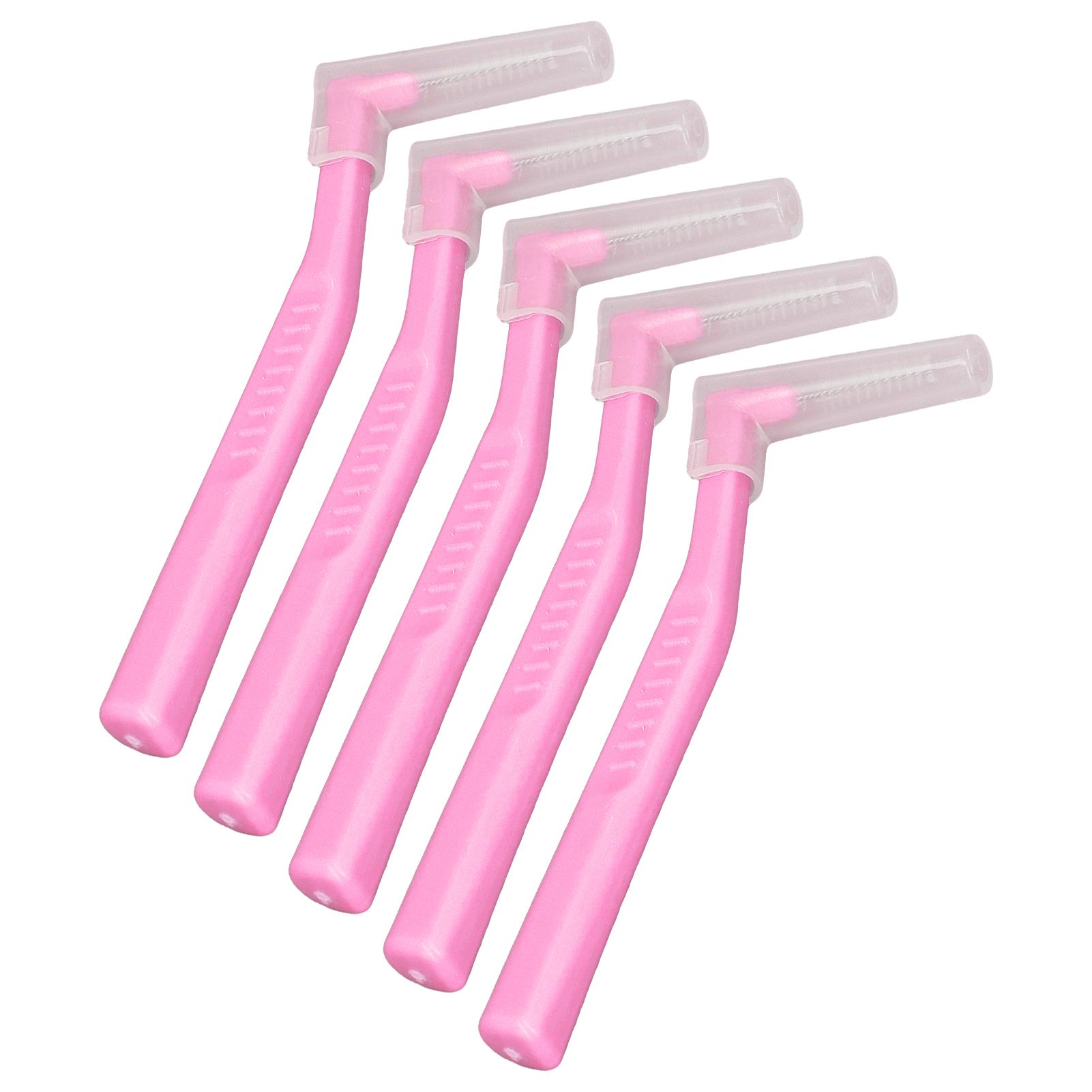 5pcs L Shaped Interdental Brushes Effective Cleaning Plaque Removal Braces Brush for Tooth Care Pink - Image 3